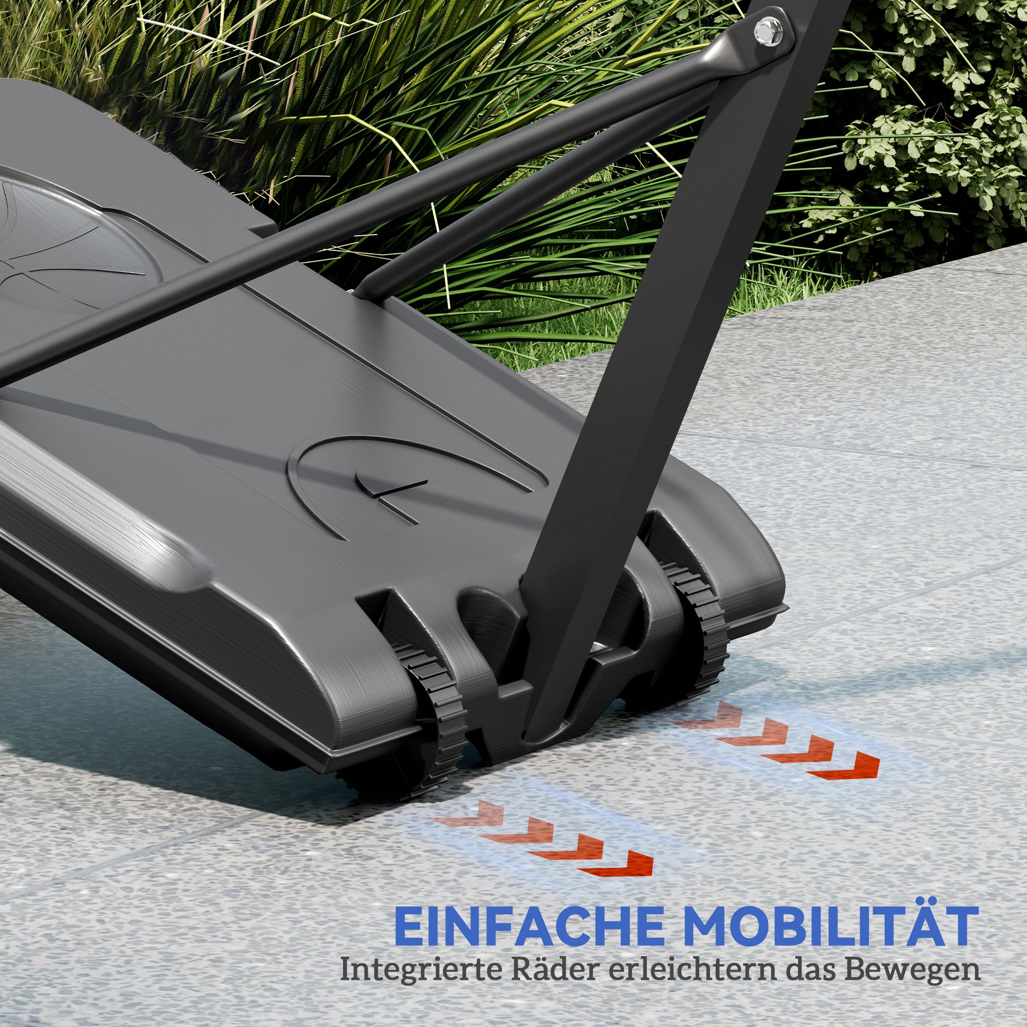 SPORTNOW Basketballkorb, 146-236 cm höhenverstellbar, Basketballständer, rollbar, Stahl, Kunststoff, Schwarz