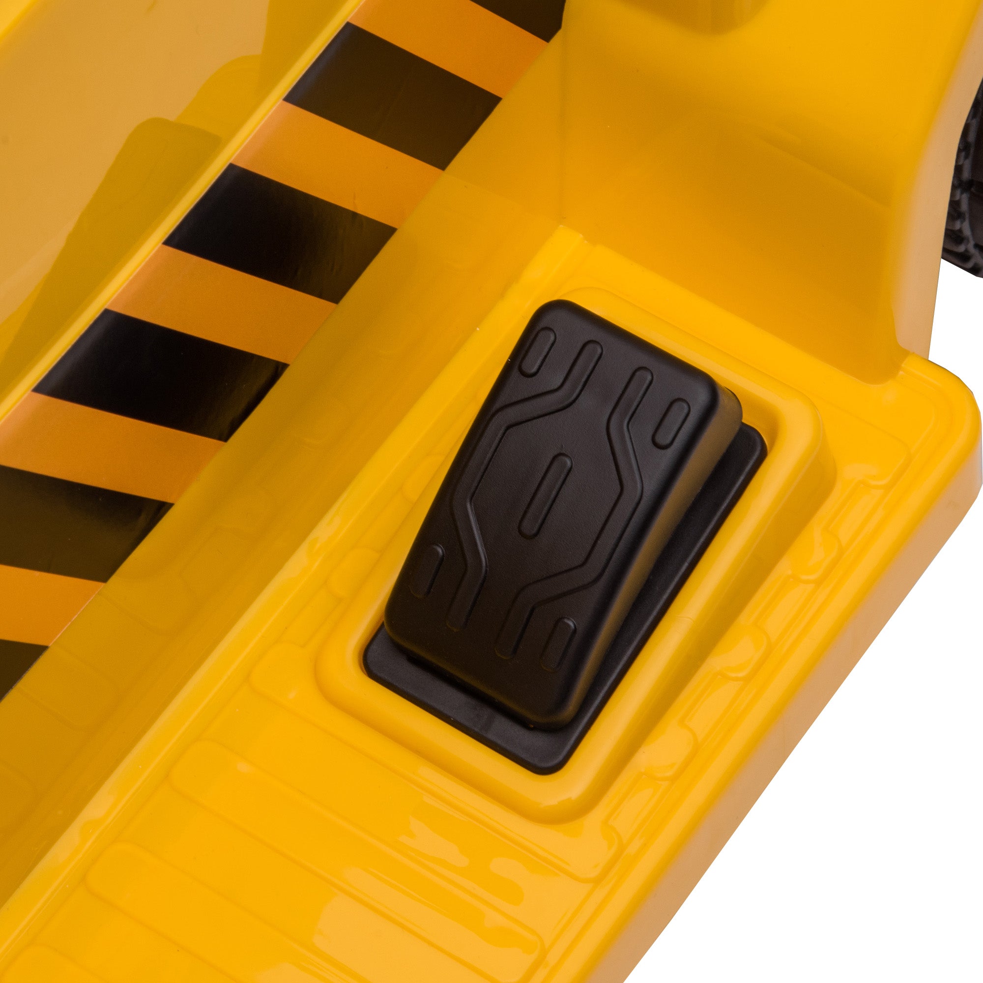 HOMCOM Elektro-Kipplaster für Kinder, kippbare Ladefläche, max. 3 km/h, Scheinwerfer, Hupe, gelb, 74,5 x 36 x 43,5 cm