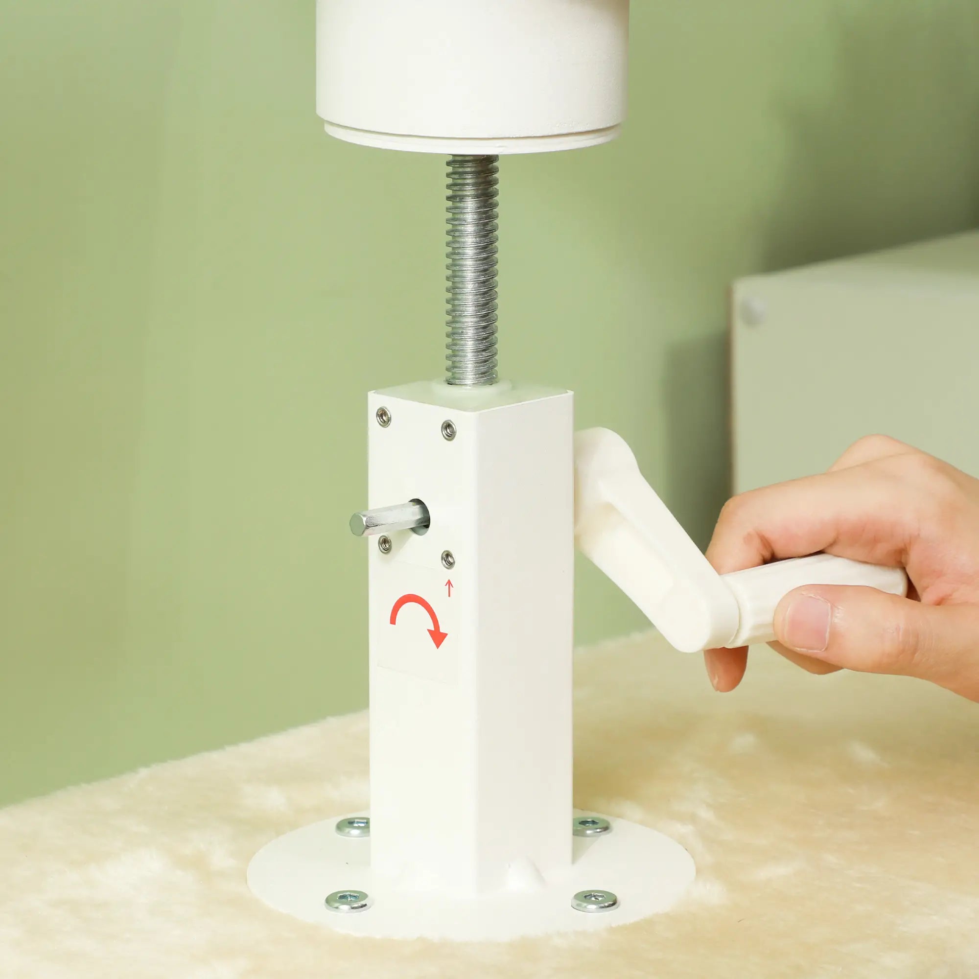 PawHut Kratzbaum, verstellbare Höhe 225-275 cm, stabile Basis, Kippschutz, Plüschbezug, Cremeweiß