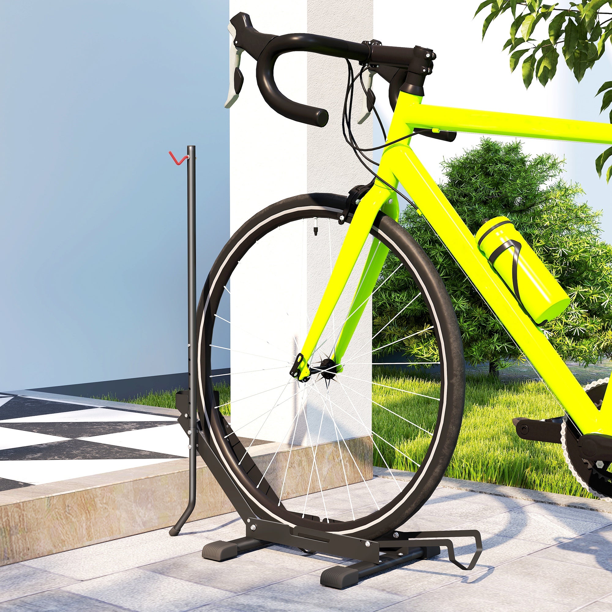 SPORTNOW Fahrradständer für Fahrräder Stahl Fahrradhalter mit 80 mm Reifenbreiten 75 x 41 x 81H cm Schwarz