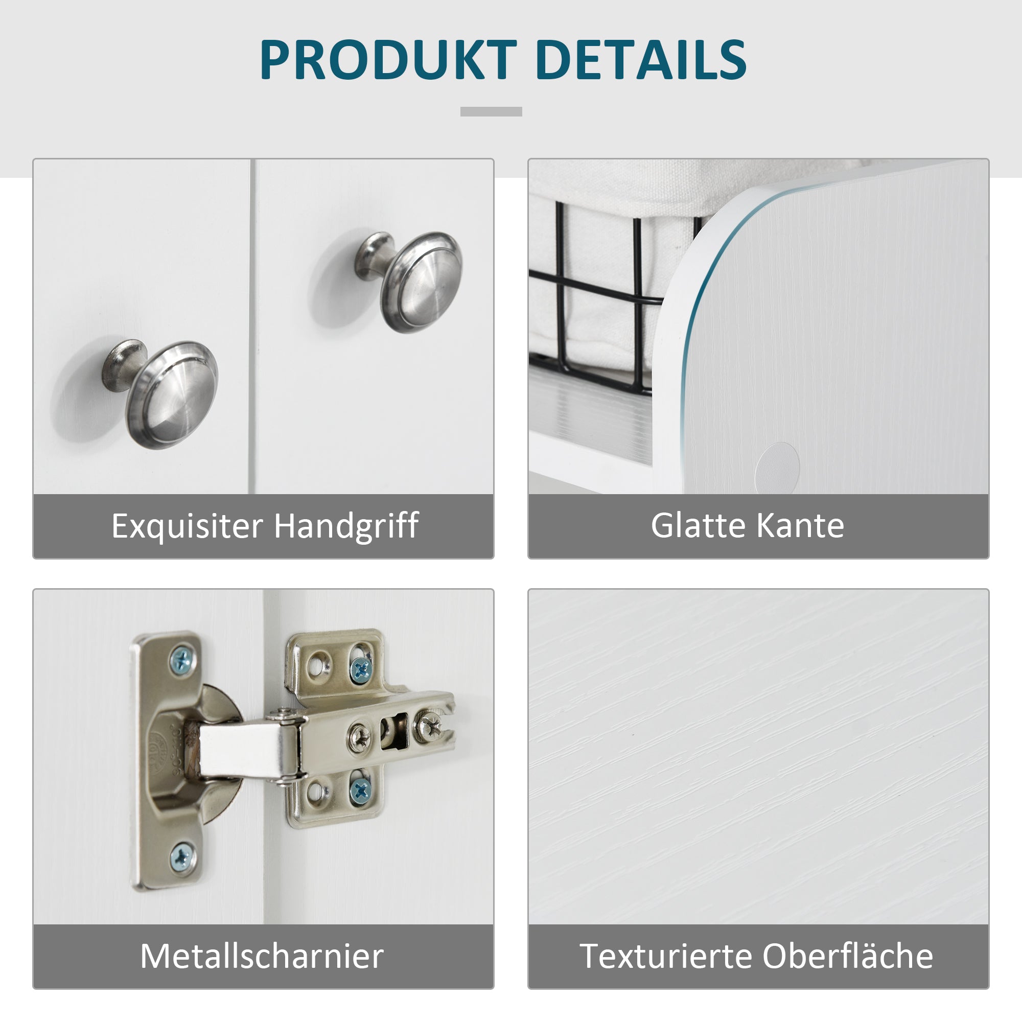 HOMCOM Schuhschrank Schuhkommode Schuhregal, 4 Regale. 1 Schrank, 83 cm x 30 cm x 90 cm, Weiß