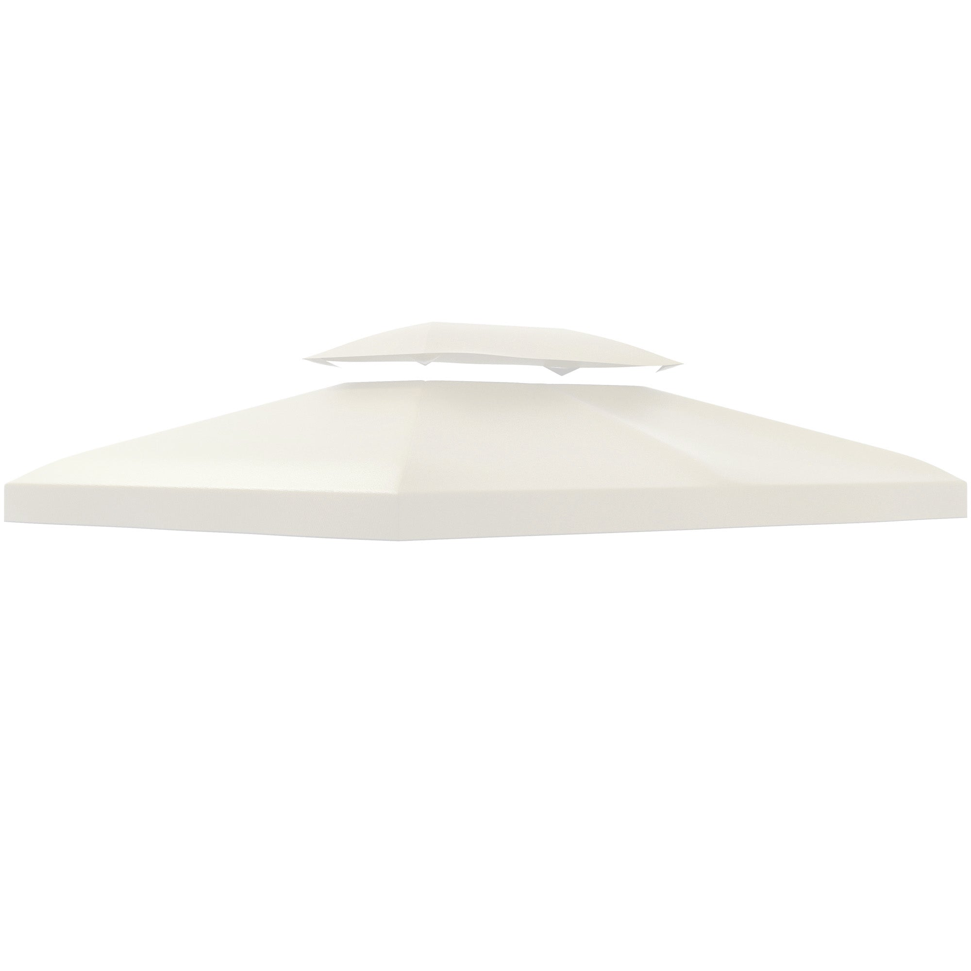 Outsunny Ersatzdach für Metallpavillon 3x4m wasserabweisend Pavillondach mit Doppeldach, Ersatzbezug für Gartenpavillon Partyzelt Gartenzelt Polyester Cremeweiß