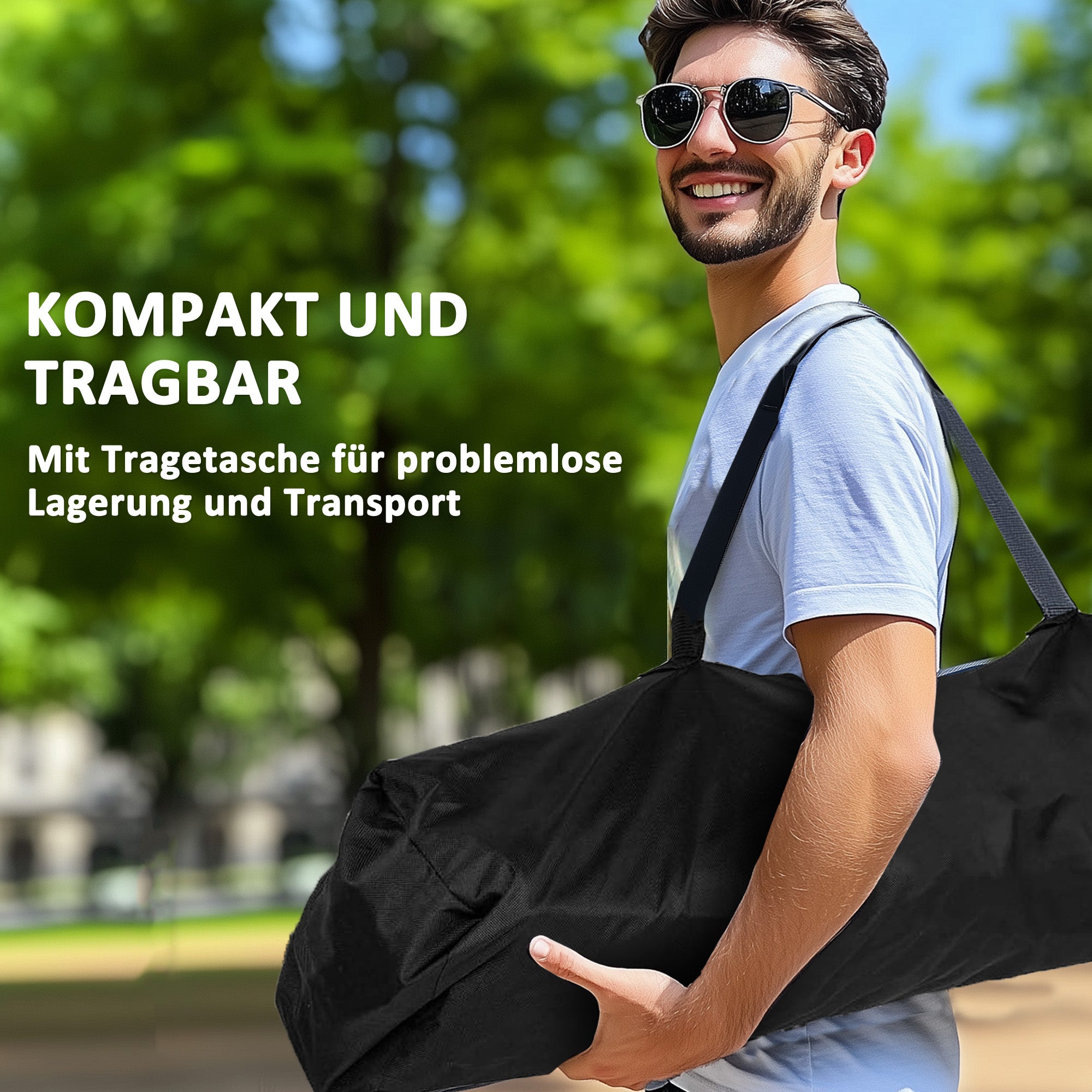 Outsunny 2er Set Faltstuhl faltbar Campingstuhl mit Armlehnen Getränkehalter Kopfstütze Kühltasche Schwarz