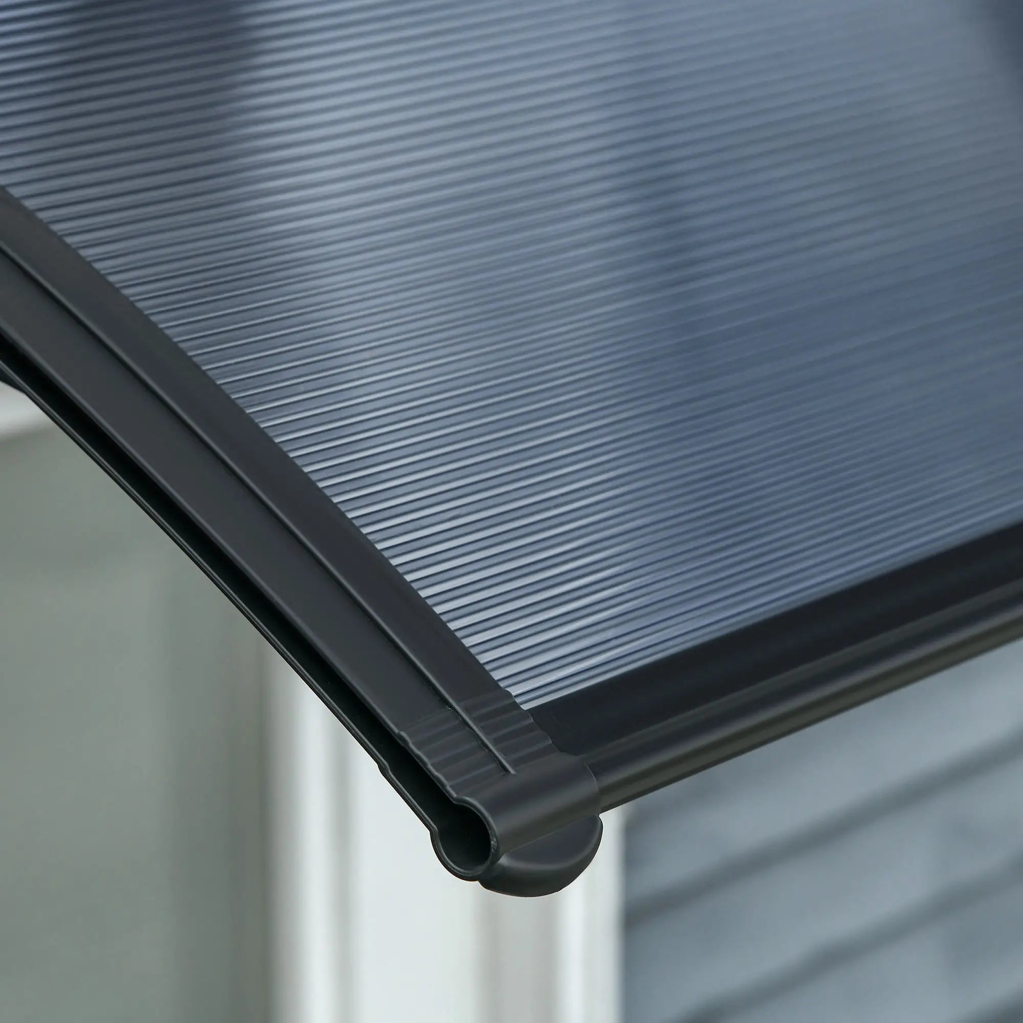 Outsunny Pultvordach 103?×?96,5?×?27?cm mit UV-Schutz, Schwarz