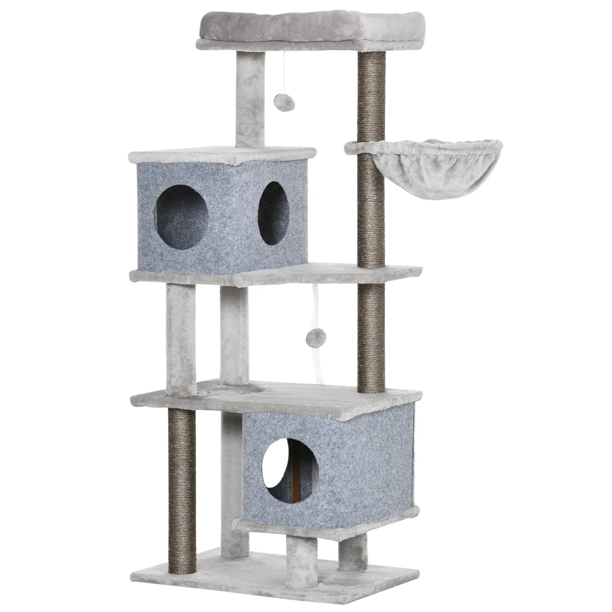 PawHut Kratzbaum Katzenhöhlen Plattformen Spielball Kratzstämme