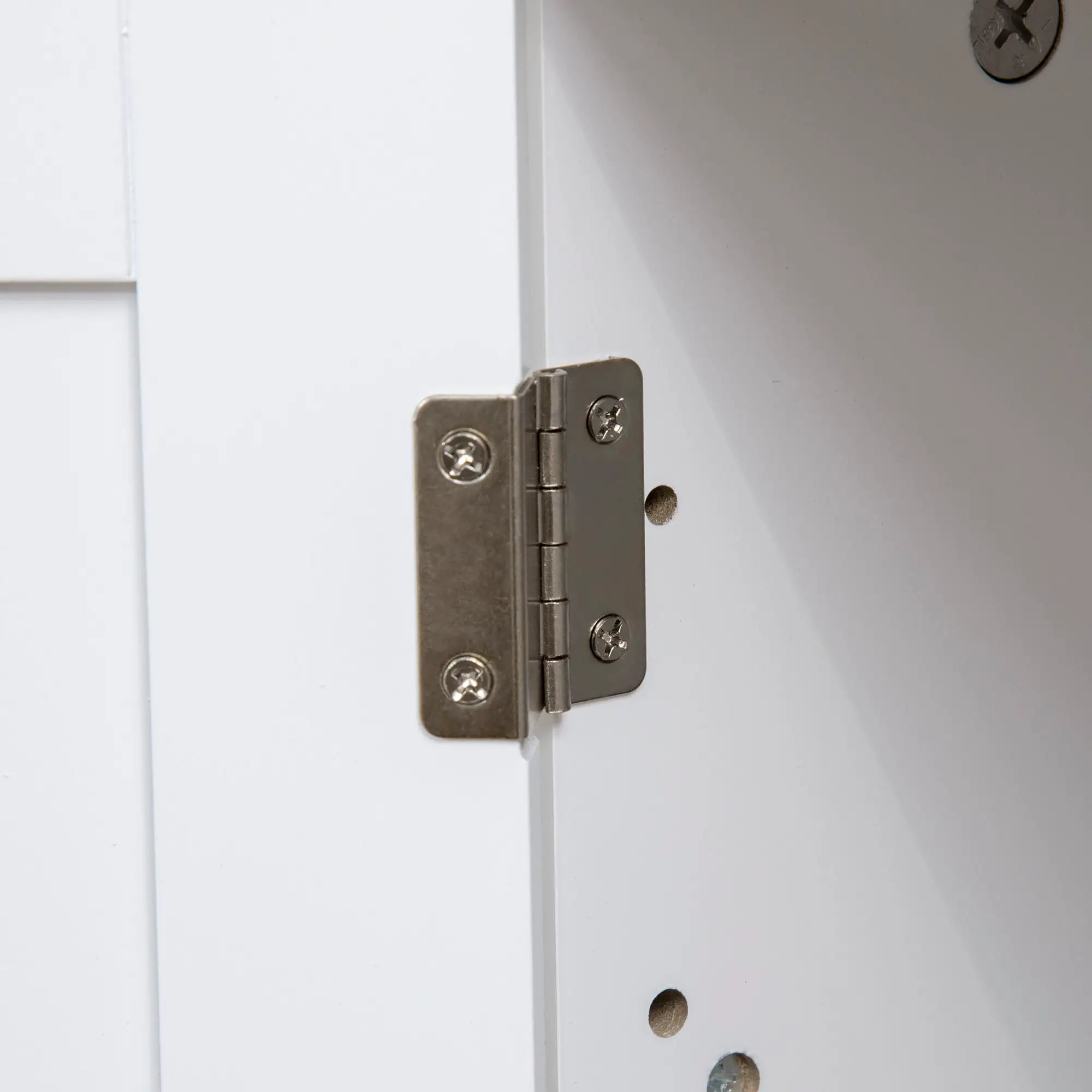 PawHut Katzentoilette, Katzenhaus, mit Trennwand, magnetischer Doppeltür, seitlicher Ablage, weiß, 86 x 48 x 52cm