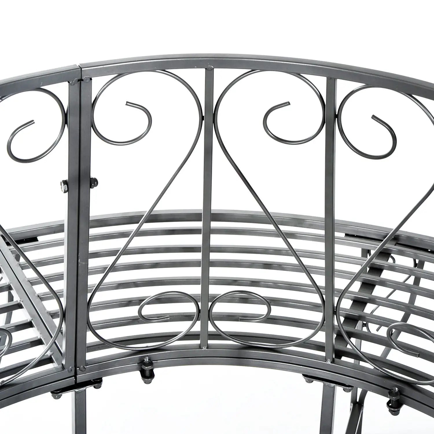 Outsunny Baumbank Rundbank 360° Design große Sitzfläche Metall