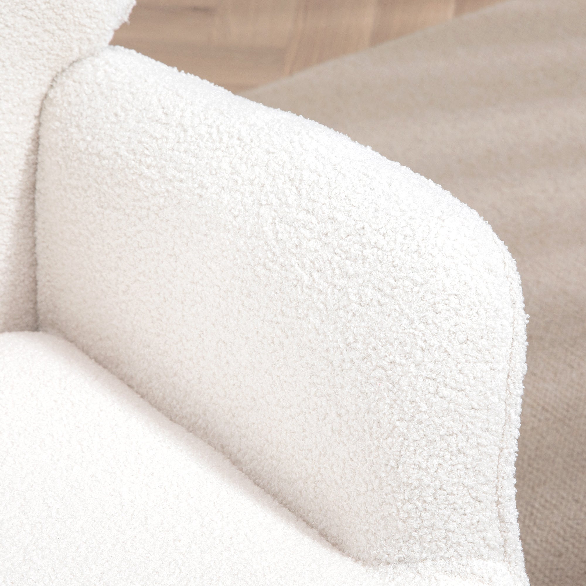 HOMCOM Polsterstuhl, modernes Design, 71x77x102cm, Cremeweiß