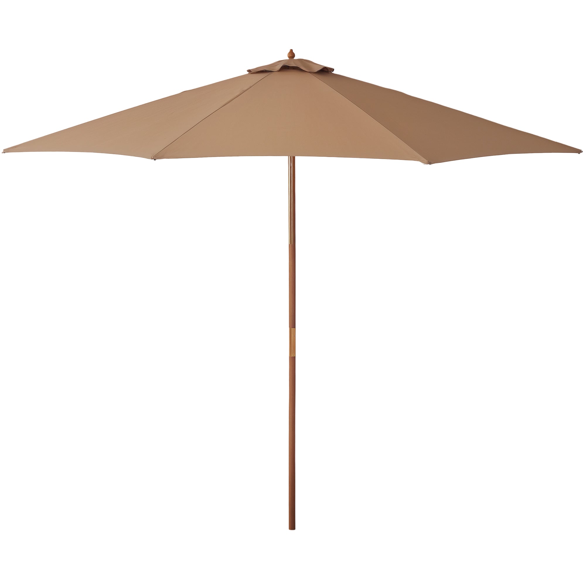 Outsunny Sonnenschirm Ø 300 cm, Sonnenschirm mit UV Schutz Balkonschirm aus Holz Strandschirm stabil Marktschirm Sonnenschutz für Strand Terrasse Garten, Khaki