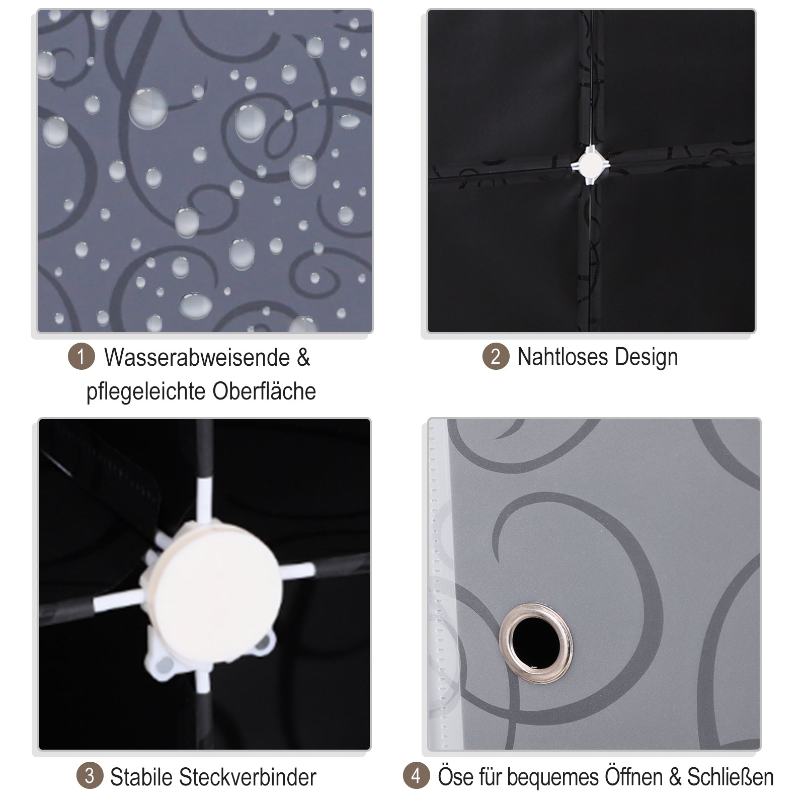 HOMCOM DIY Kleiderschrank Regalsystem mit 2 große und 9 kleinen Würfeln DIY-Würfelregal, Schuhregal, Aufbewahrungsregal für Büchern Spielzeug Schwarz 111 x 47 x 145 cm