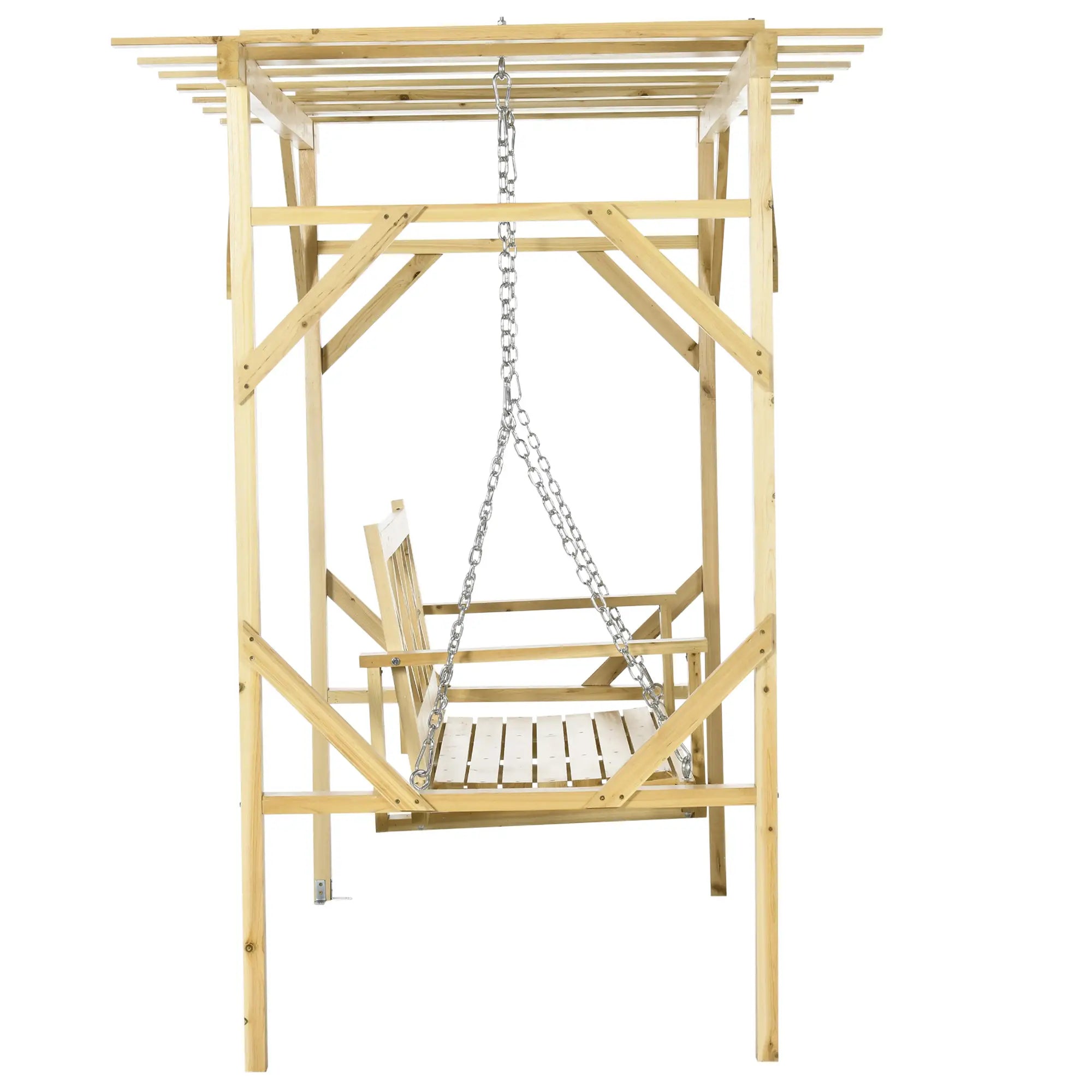 Outsunny Hollywoodschaukel Pergola höhenverstellbar Massivholz