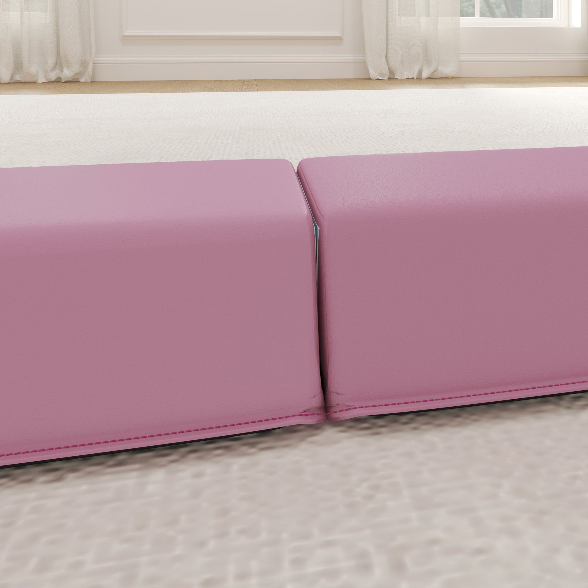 SPORTNOW Schwebebalken 2,4 m, faltbar, rutschfester Boden, für 3+ Jahre, bis 80 kg, Rosa