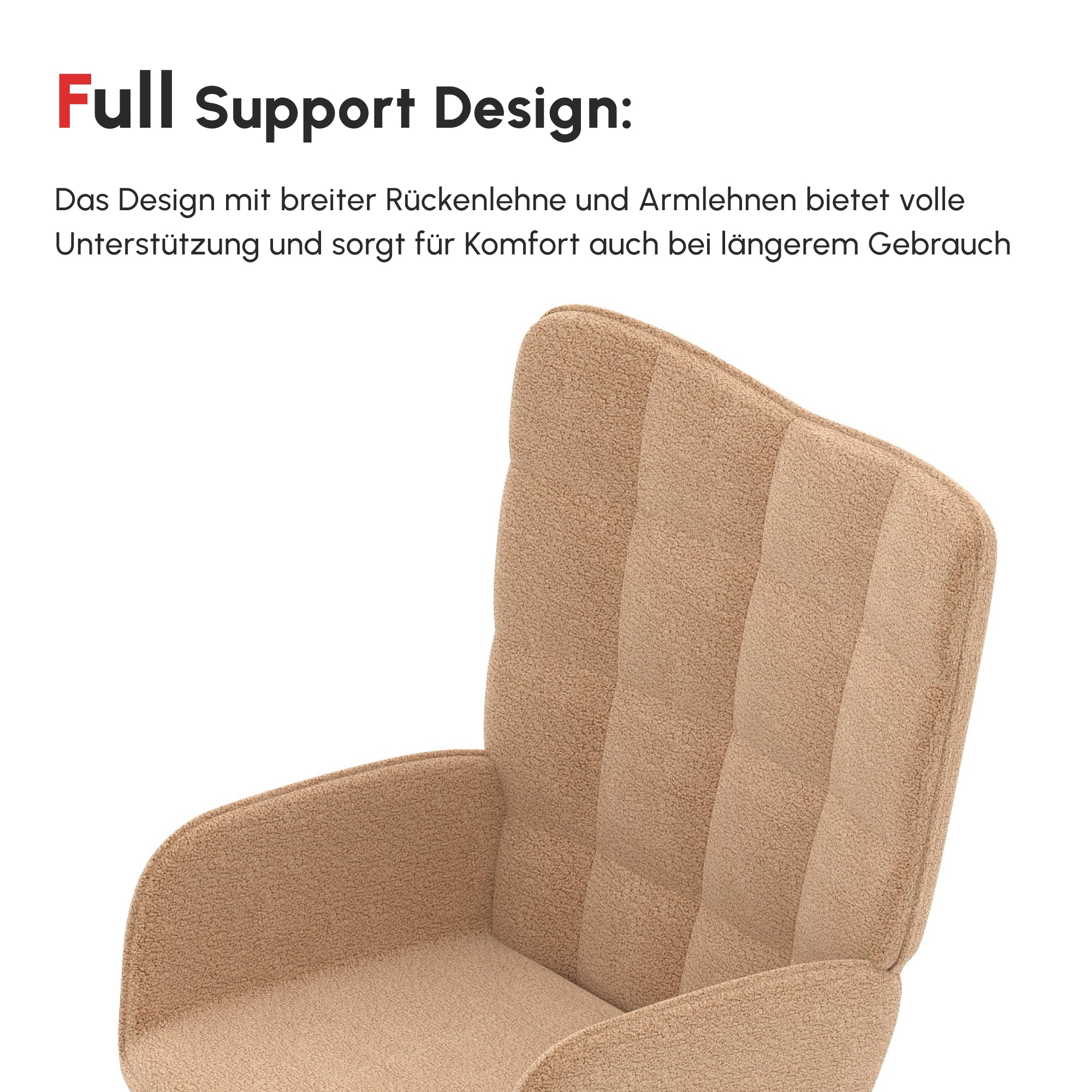 HOMCOM Schaukelstuhl im Retro-Design, Massivholz, Sessel, Relaxsessel, 98 cm x 71 cm x 101 cm, Braun