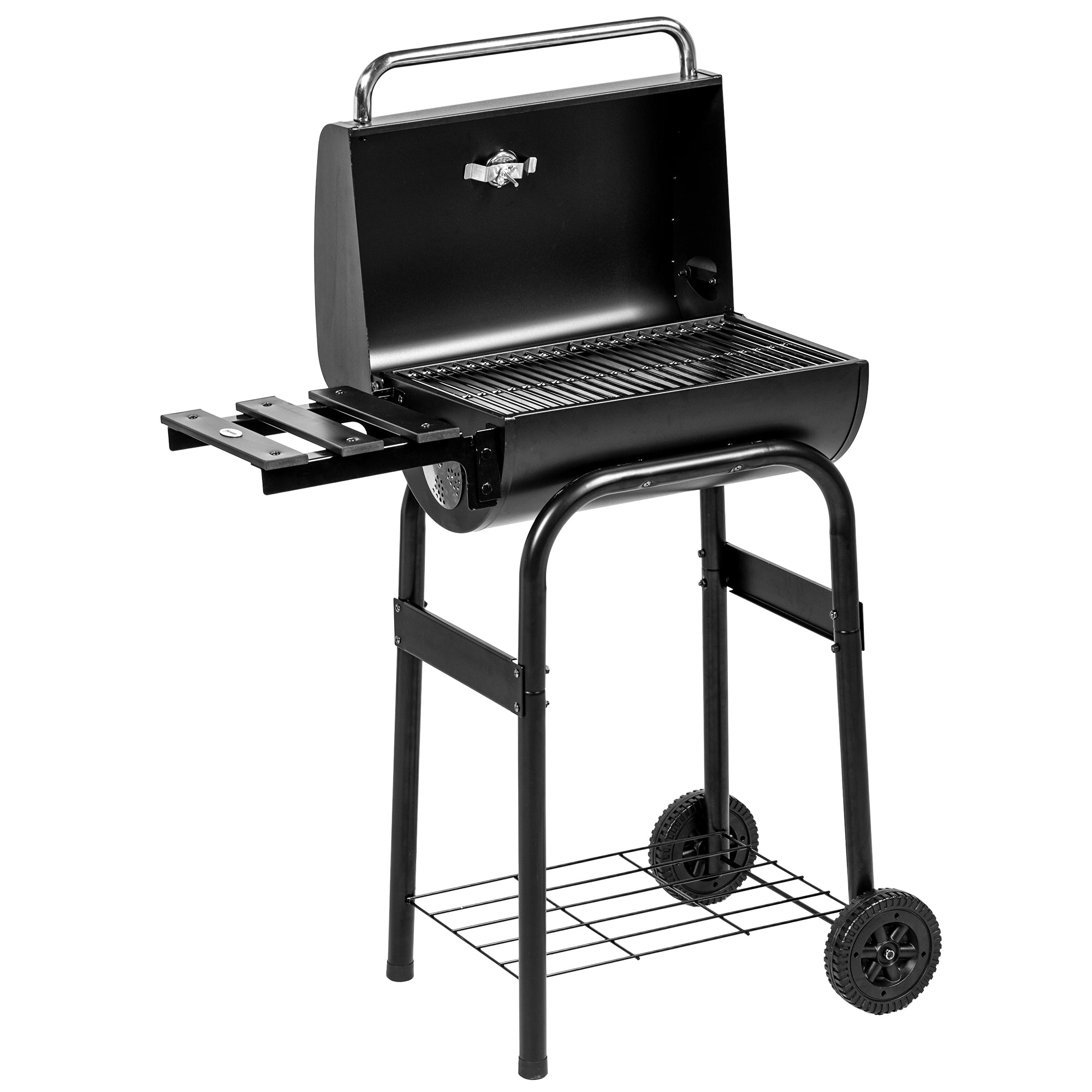 Outsunny Holzkohlegrill Smoker BBQ-Grill, 1 Ablage,inkl. Thermometer, 83 x 46.5 x 115 cm, Schwarz