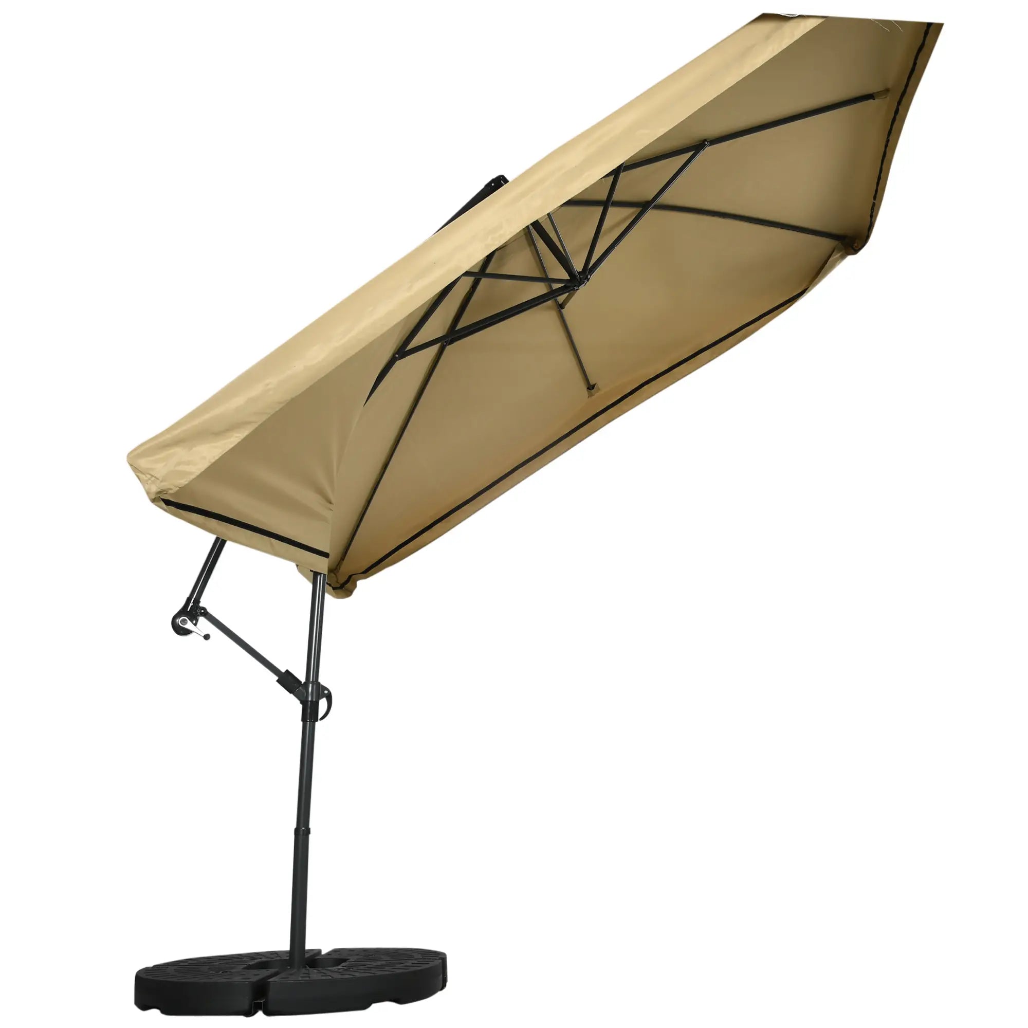 Outsunny Ampelschirm Gartenschirm mit Moskitonetz Handkurbel