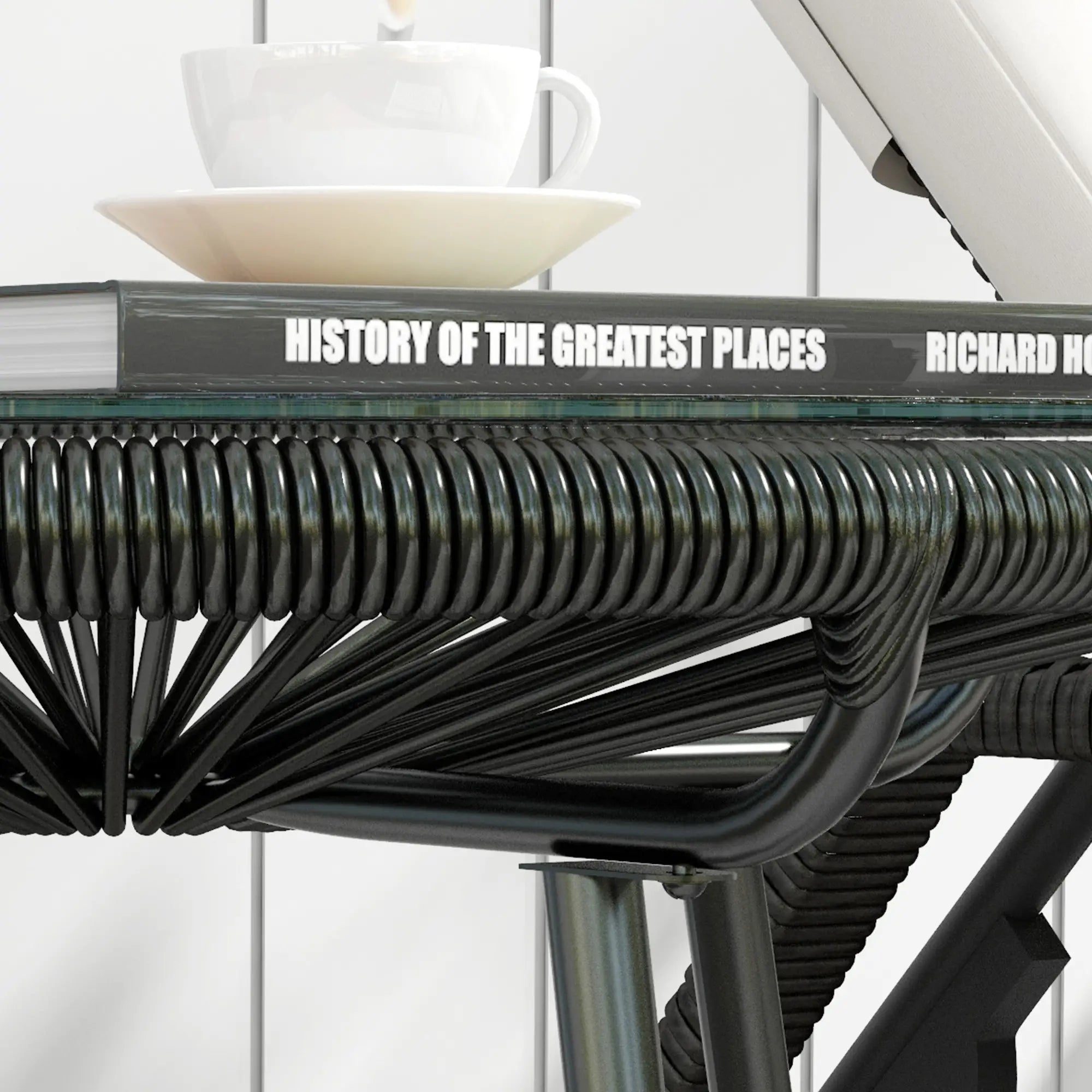 Outsunny Rattan Beistelltisch rund Schwarz