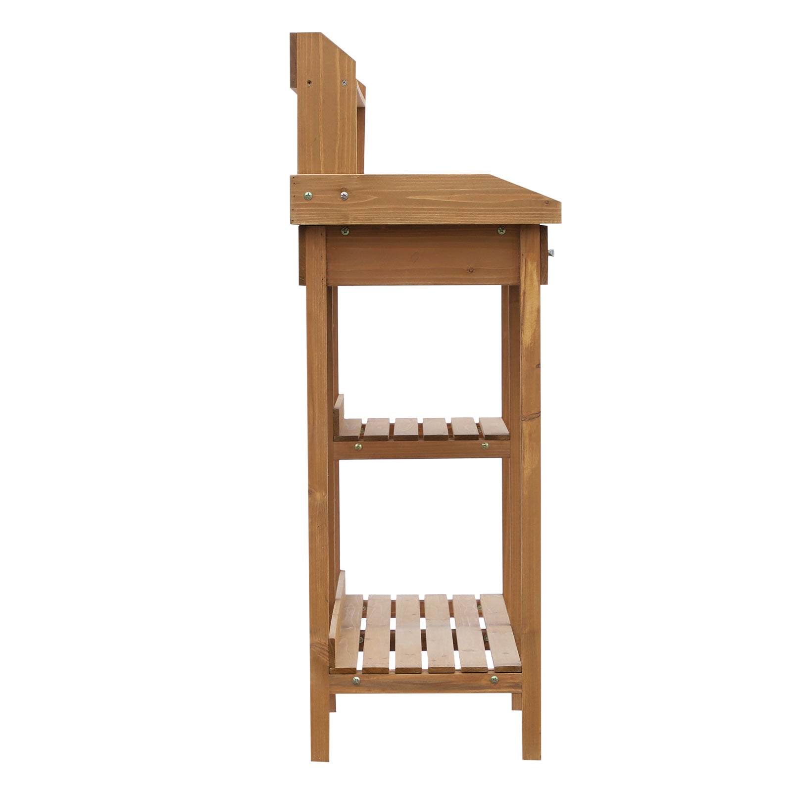 Outsunny Pflanztisch Gärtnertisch Blumentisch mit Wanne Garten Tannenholz Natur 117 x 45 x 121 cm