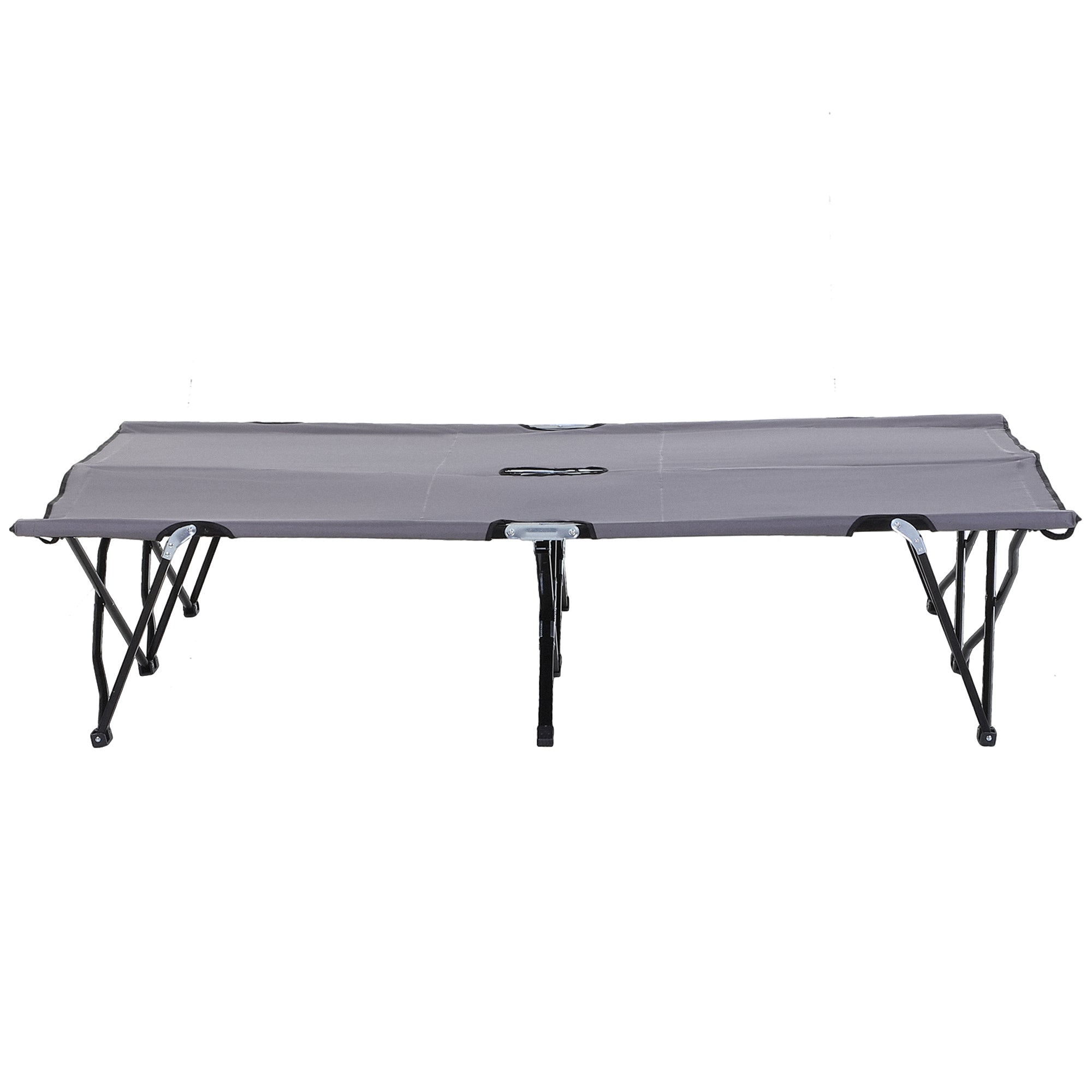Outsunny Campingliege, Campingbett für bis zu 2 Personen, 193L x 125B x 40H cm, Grau