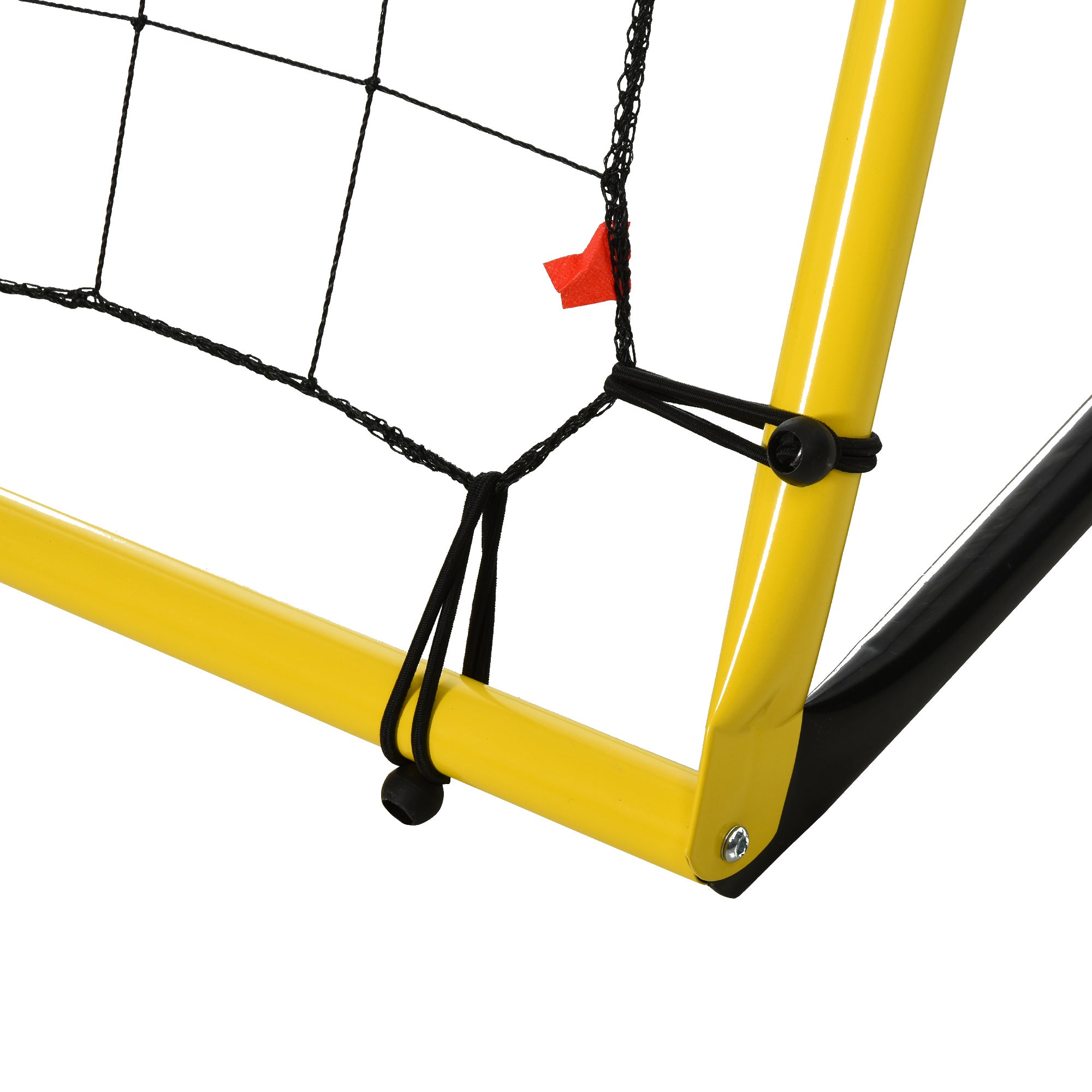 HOMCOM Kickback Fußball Rebounder Tor Rückprallwand Netz für Fußball, Basketball und Baseball, Stahl+PE, Gelb+Schwarz, 184 x 63 x 123 cm