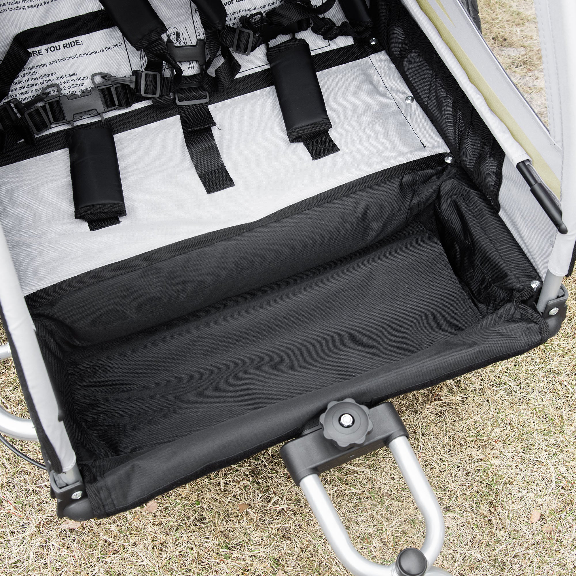 HOMCOM 2-in-1 Fahrradanhänger für 2 Kinder, Schiebefunktion, Regenschutz, Bremse, Grün