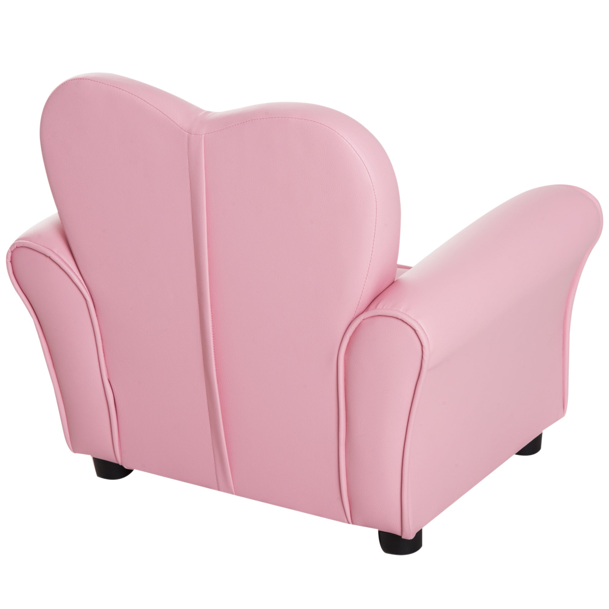 HOMCOM Kindersofa Kindersessel Prinzessin Minisofa Kinderzimmer Sofa herzförmig Rosa L59 x B41,5 x H49 cm