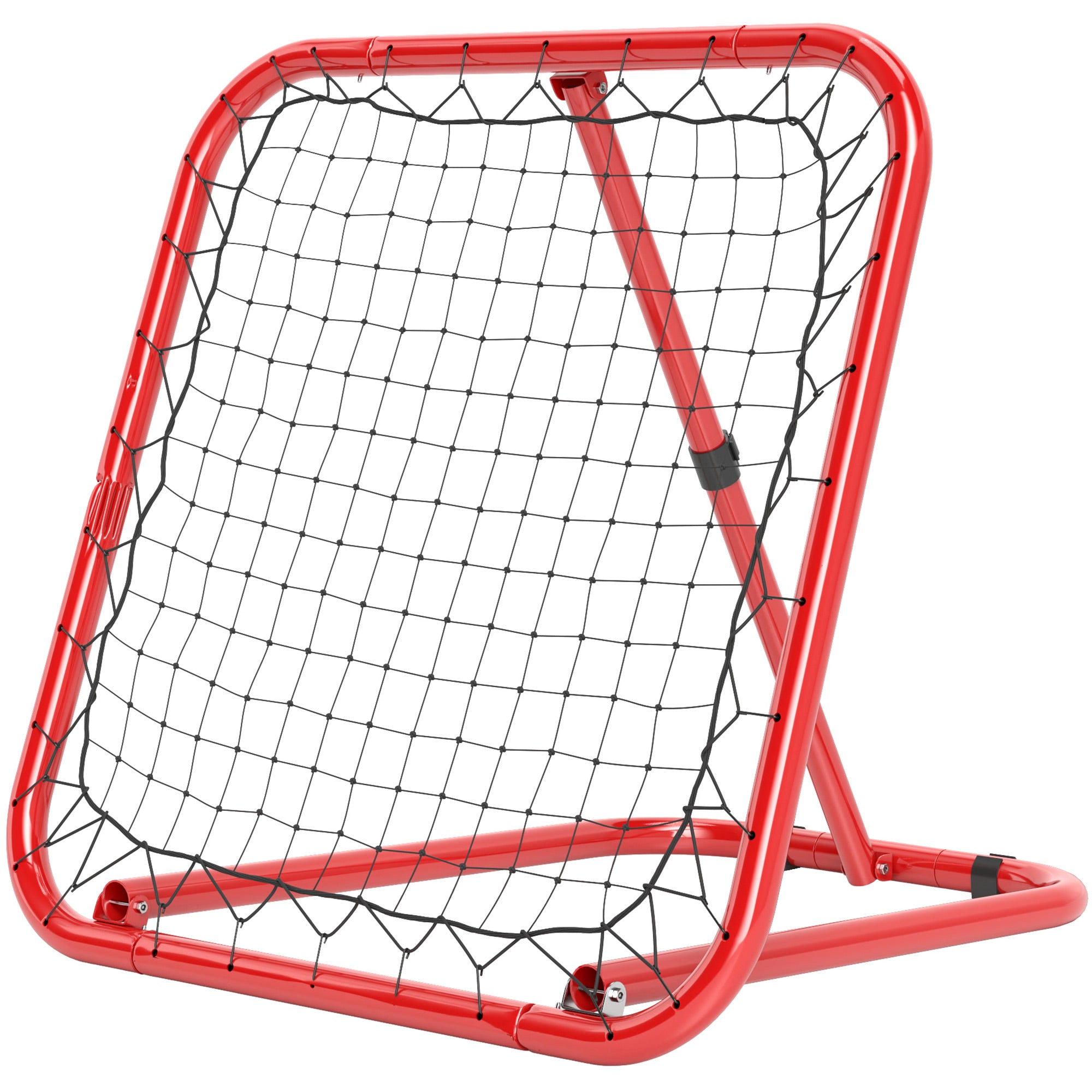 HOMCOM Fußball Rebounder-Netz, klappbar, Rückprallwand, Verstellbar in 5 Stufen, Metall, 78 x 84 x 65-78 cm, Rot