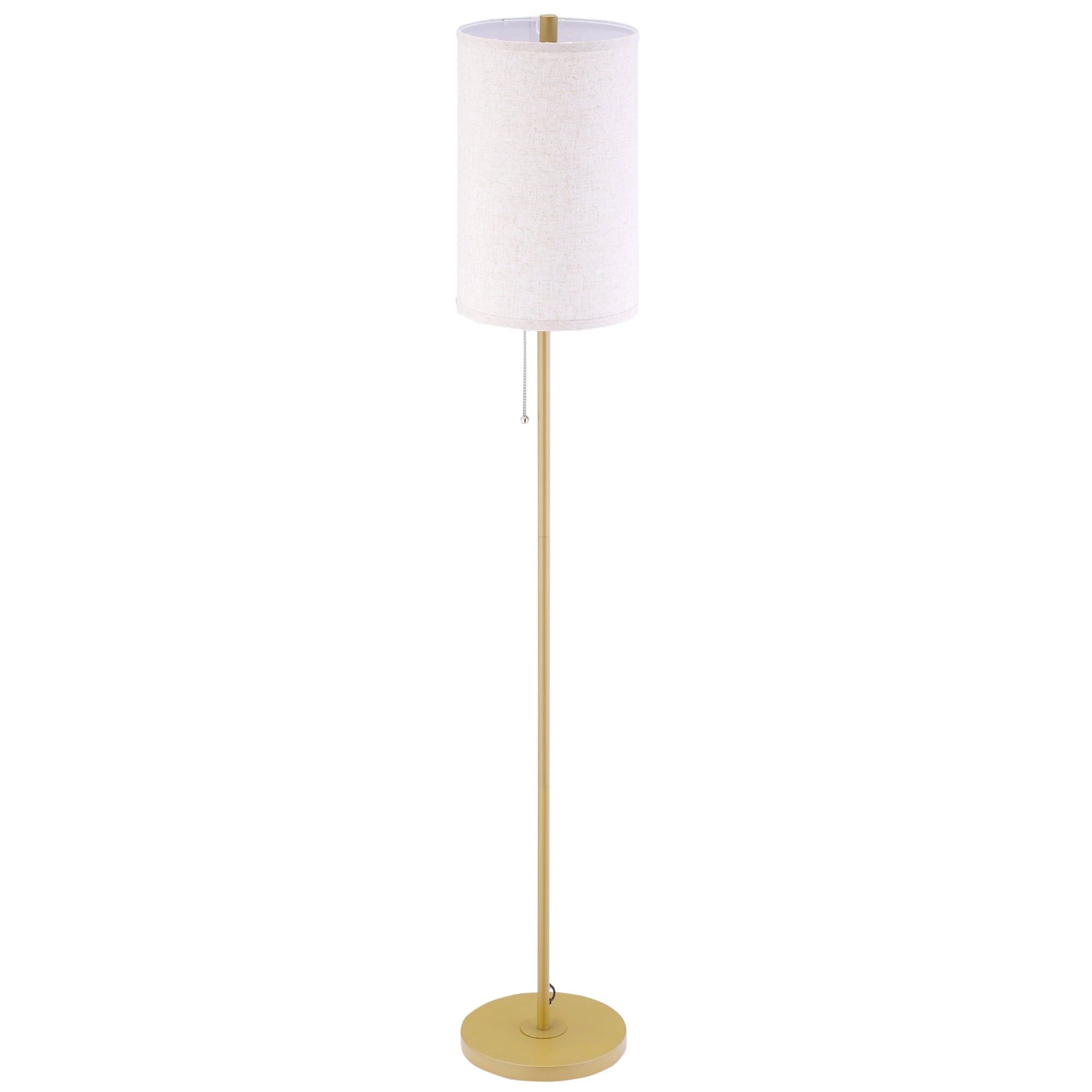 HOMCOM Stehlampe Standleuchte elegantes Design weiches Licht Leinen Cremeweiß
