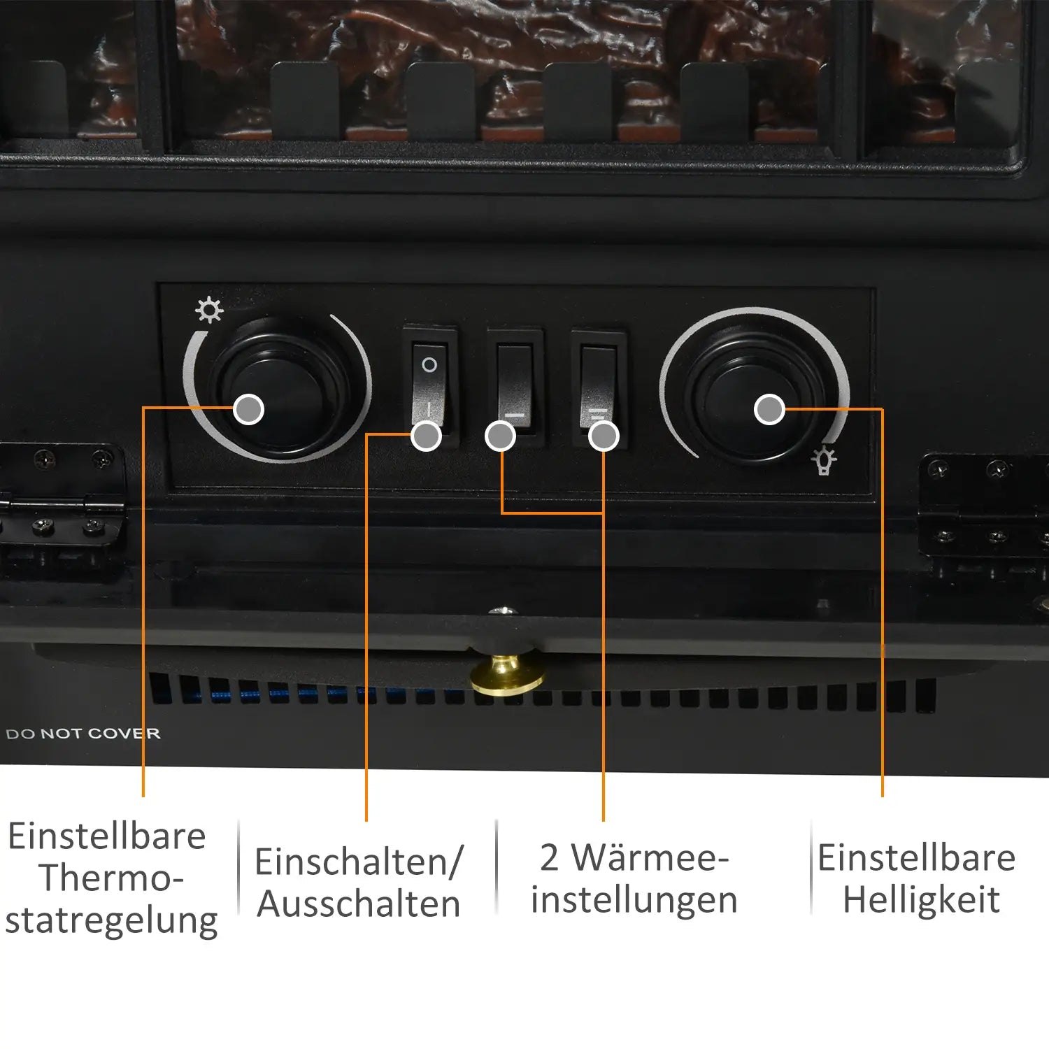 HOMCOM Elektrokamin Kaminofen Flammeneffekt Überhitzungsschutz