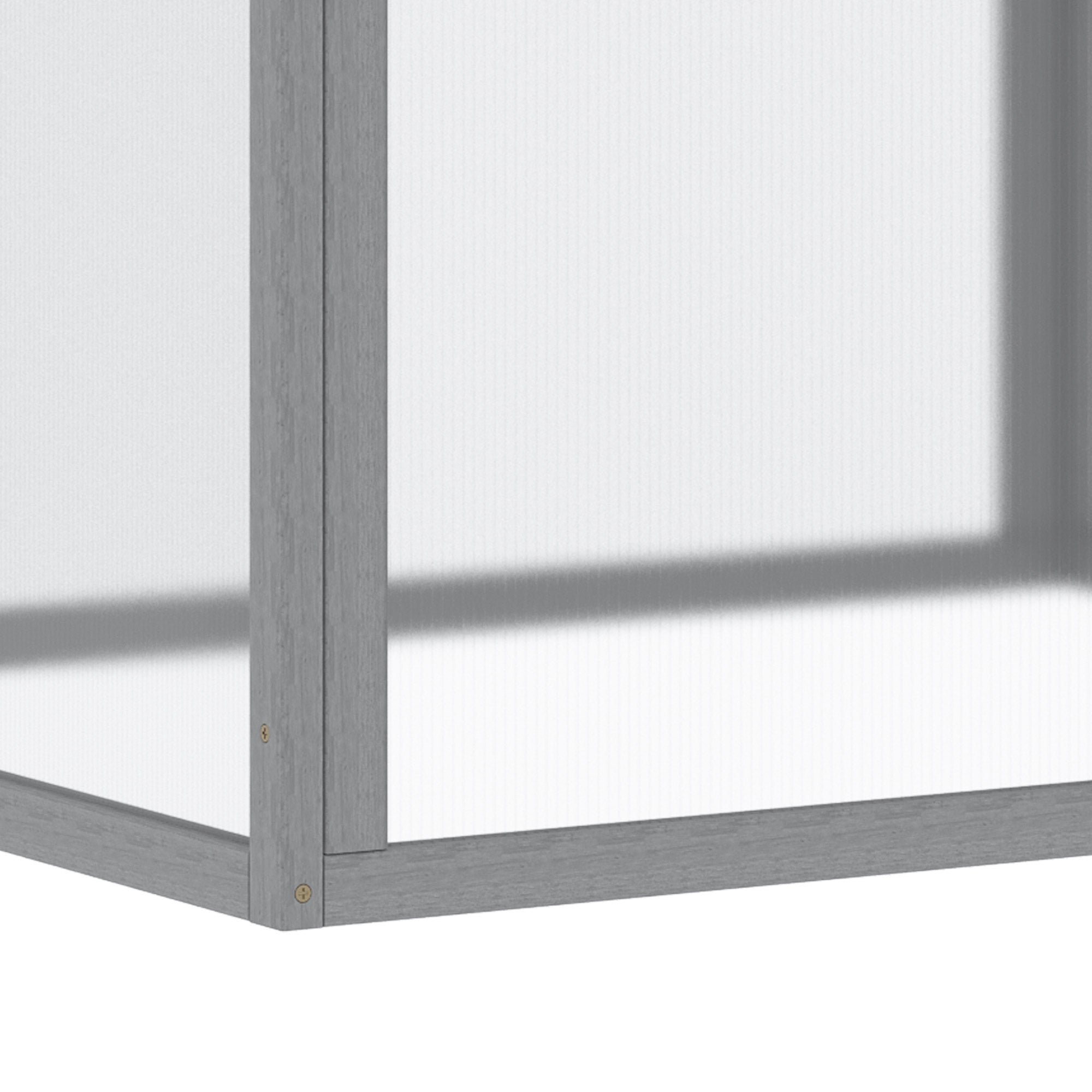 Outsunny Frühbeet Treibhaus Gewächshaus Frühbeetkasten Pflanzenbeet mit Abdeckung aus Holz und Polycarbonat wetterfest Hellgrau 90 x 80 x 58 cm