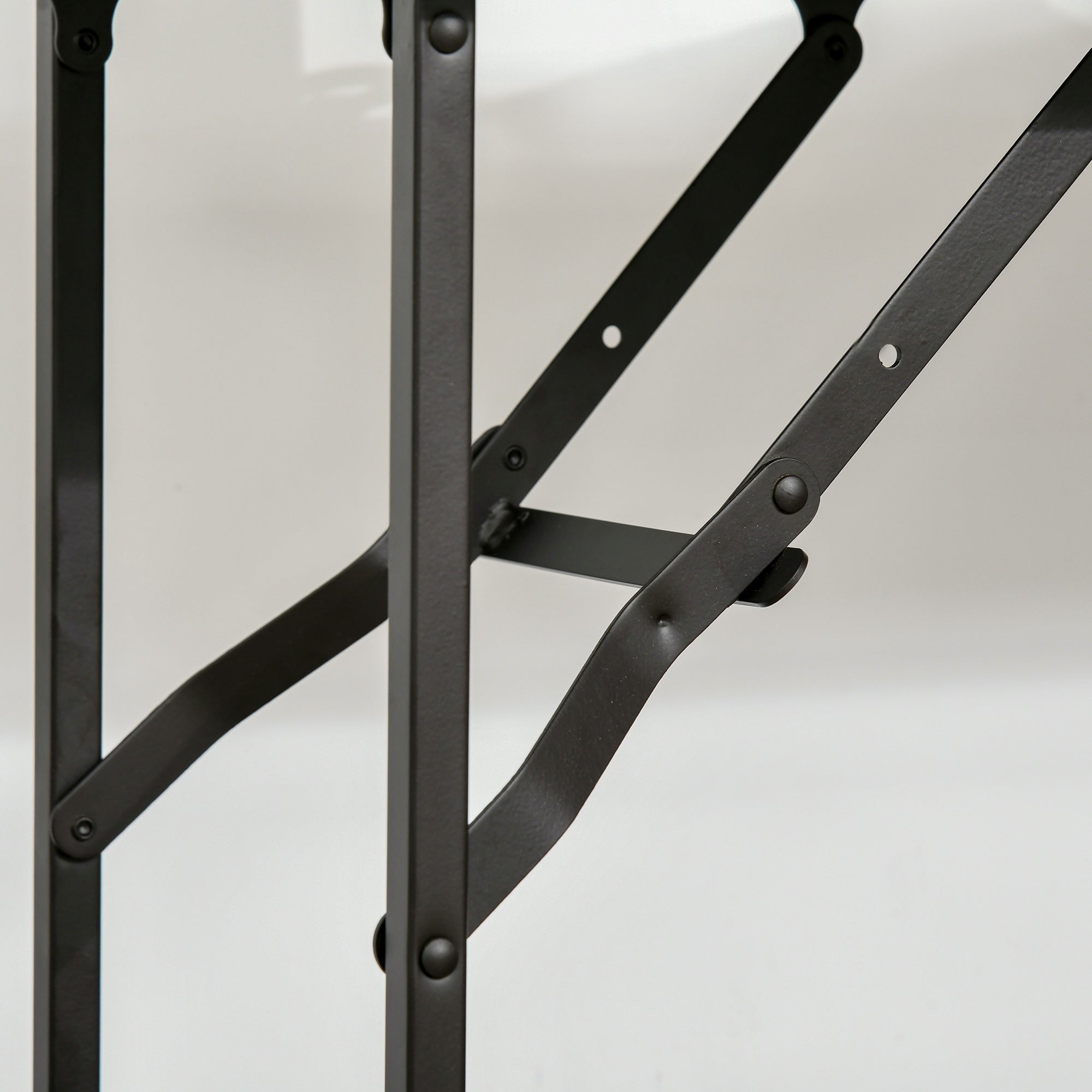 HOMCOM Küchenwagen Küchenrollwagen Servierwagen mit 1 klappbaren Tischplatte 2 Tabletts und 1 offenes Regal Rollen Verstellbare Fußpolster E1-Spanplatte Metall Rustikal-Braun 118 x 36,5 x 82 cm