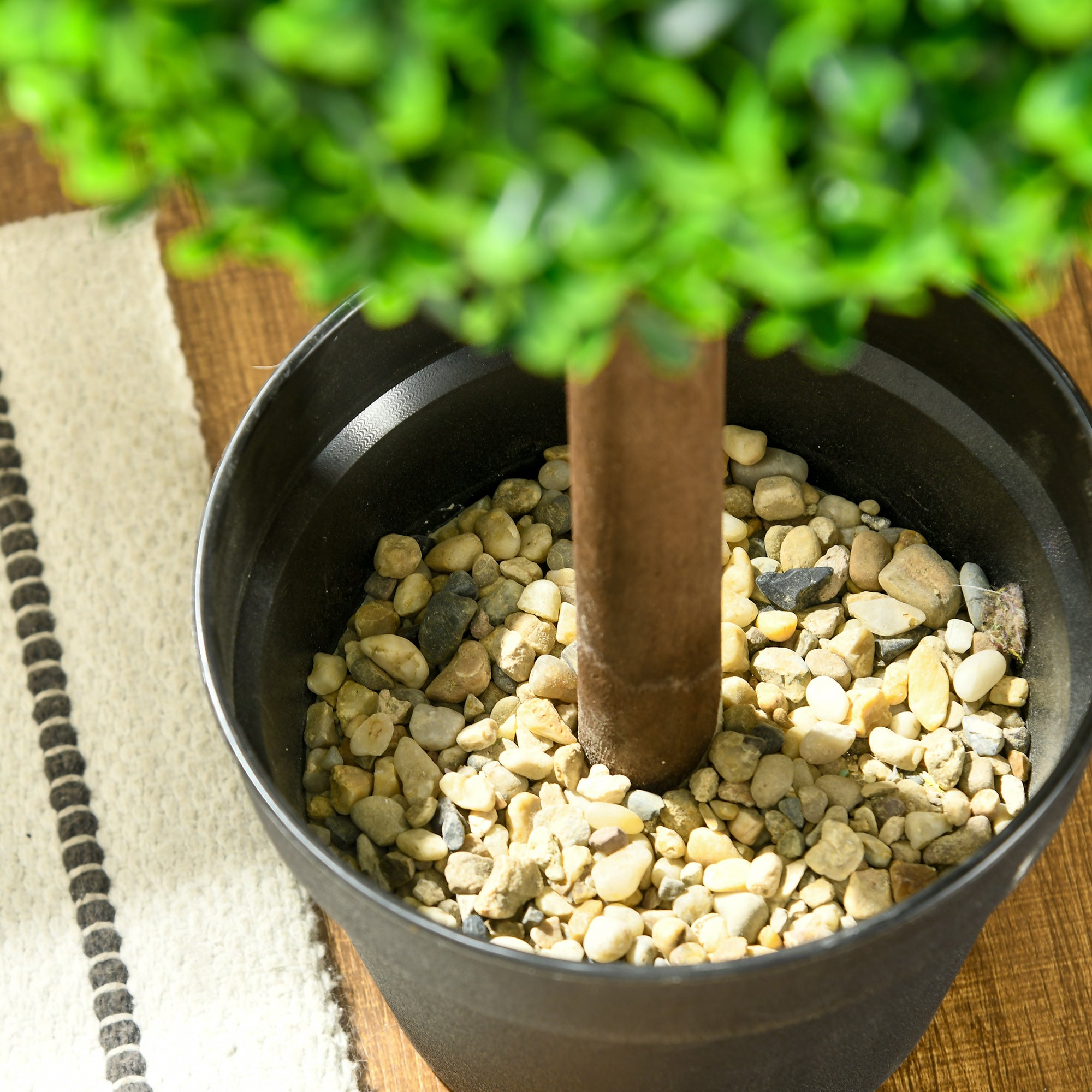 HOMCOM Künstliche Pflanzen, 2er-Set Buchsbaum, 90 cm Kunstpflanze, Kunstbaum, Deko-Pflanze für Indoor und Outdoor, Grün