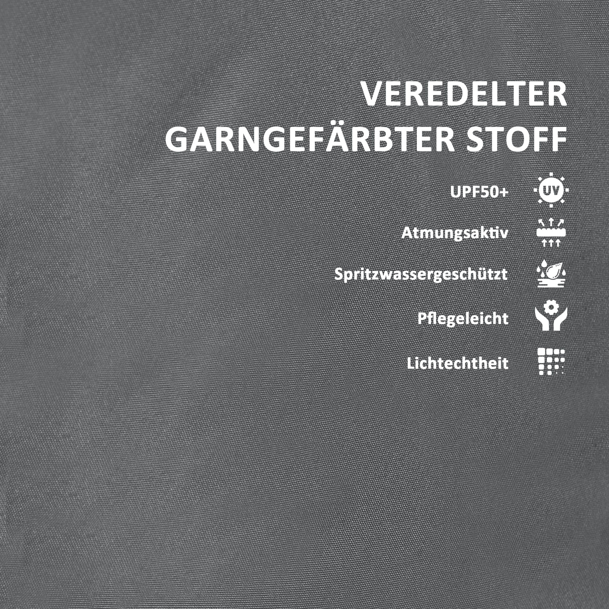 Outsunny Sitzkissen 120 x 47 x 9,5 cm wasserabweisend Stuhlkissen mit Bändern, Kopfstütze, UPF50+ Dunkelgrau