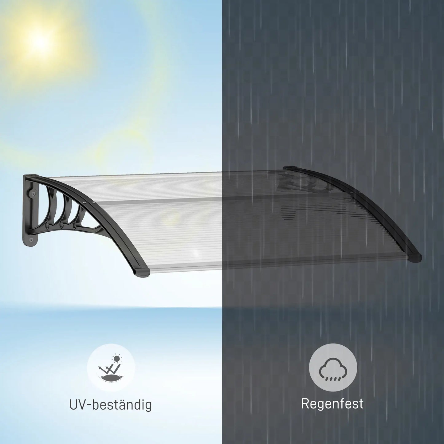 Outsunny Vordach Türvordach UV-beständig Polycarbonat