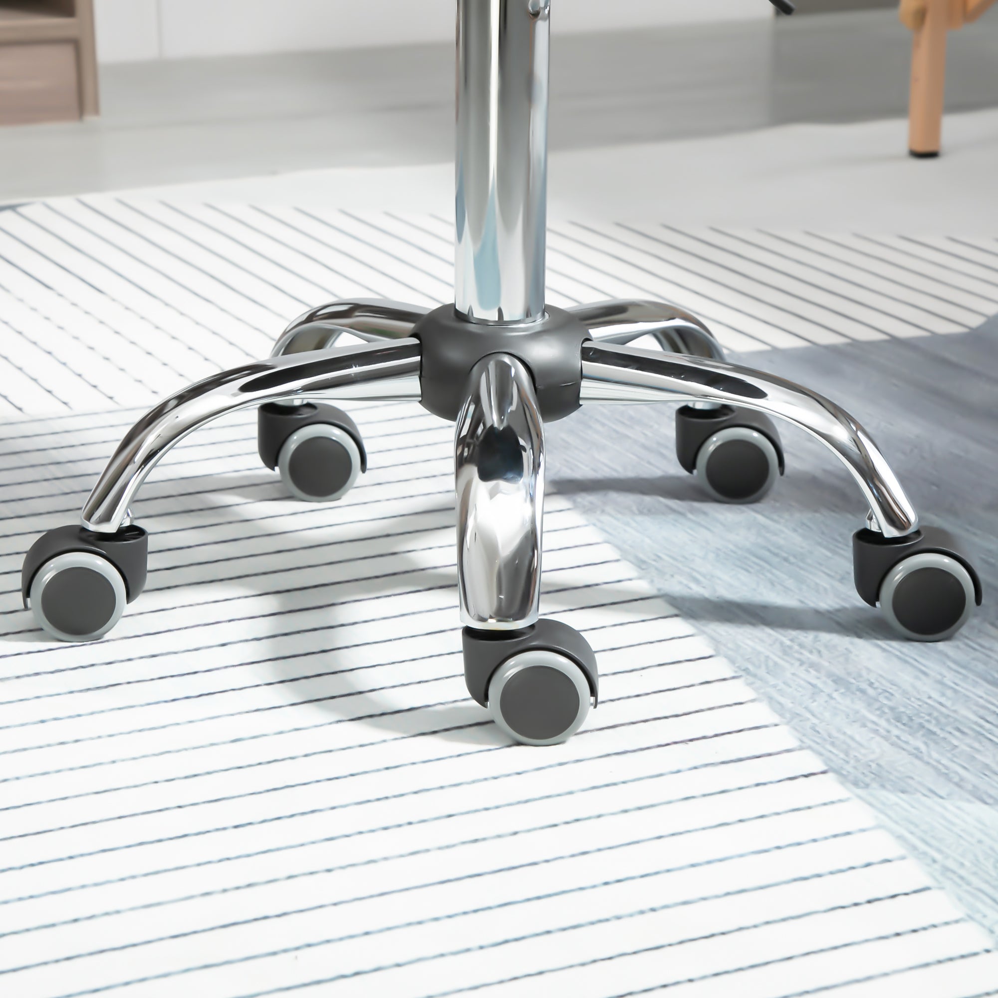 HOMCOM Salonhocker mit Sattelsitz, höhenverstellbar, Kunstleder, 48x48x54-69cm, Schwarz