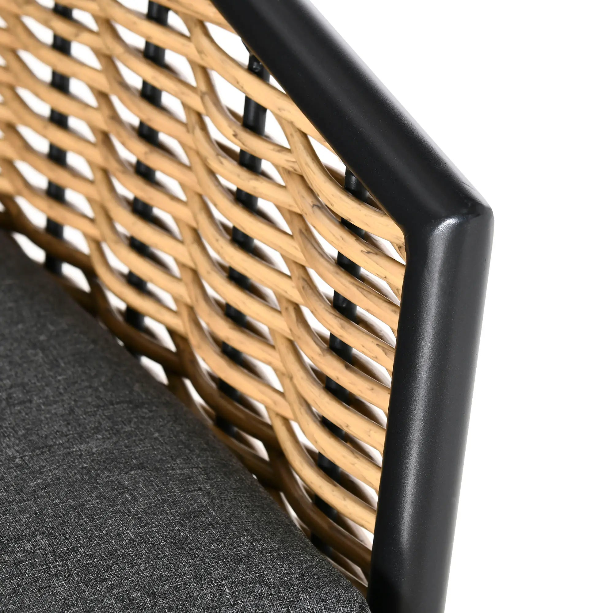 Outsunny Polyrattan Gartenmöbelset 5-tlg. Outdoor Sofa mit 2 Tischen Aluminium