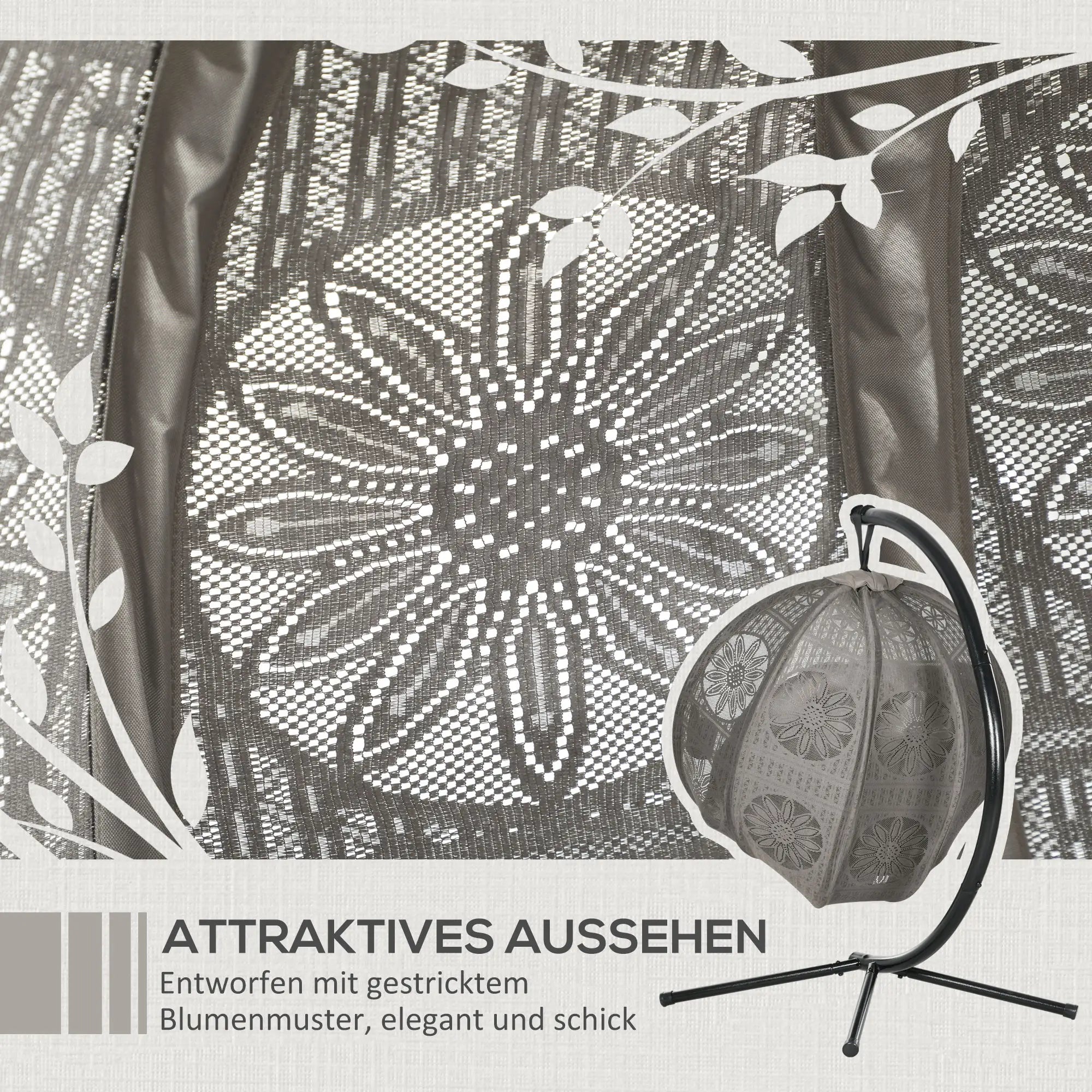 Outsunny Hängesessel Sand klappbar bis 120?kg