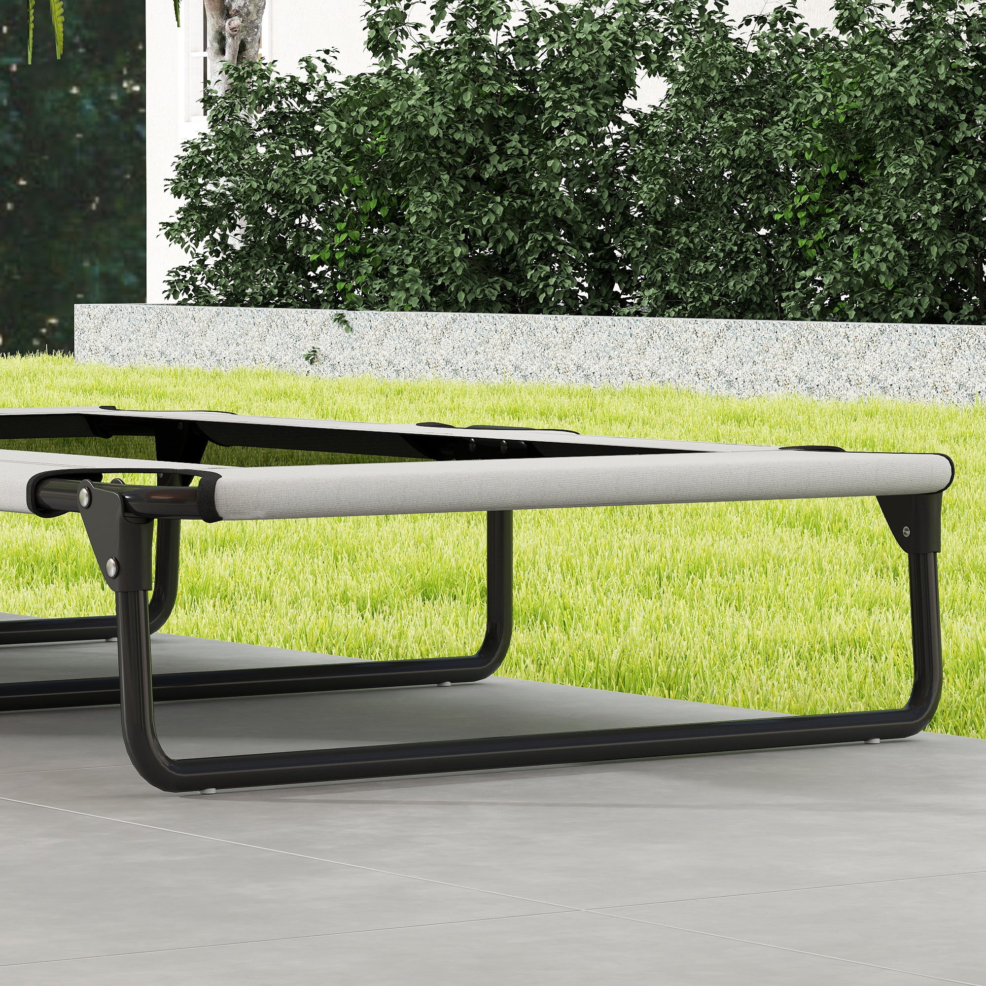 PawHut Tragbares erhöhtes Hundebett, erhöhtes Haustierbett mit atmungsaktivem Netz, für große Hunde, Hellgrau