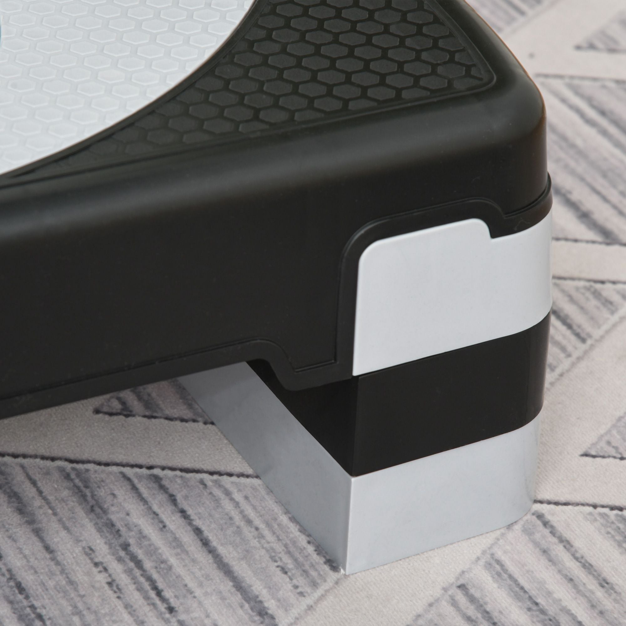 HOMCOM Aerobic-Stepper 3-stufig höhenverstellbar 80 x 31 x 20 cm Schwarz+Grau