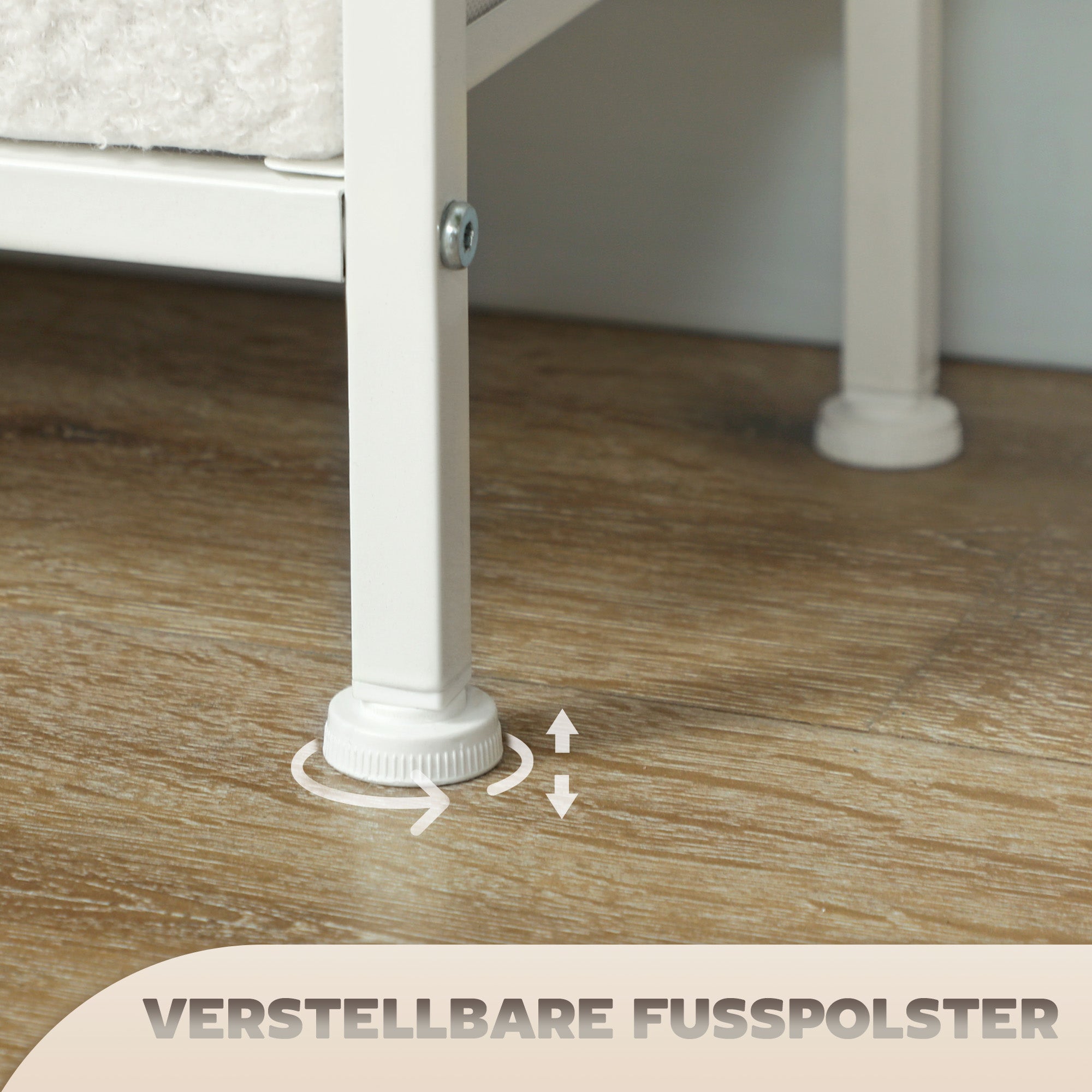 HOMCOM Stoffkommode, 9 Schubladen, Stahlrahmen, elegant, vielseitig, Weiß