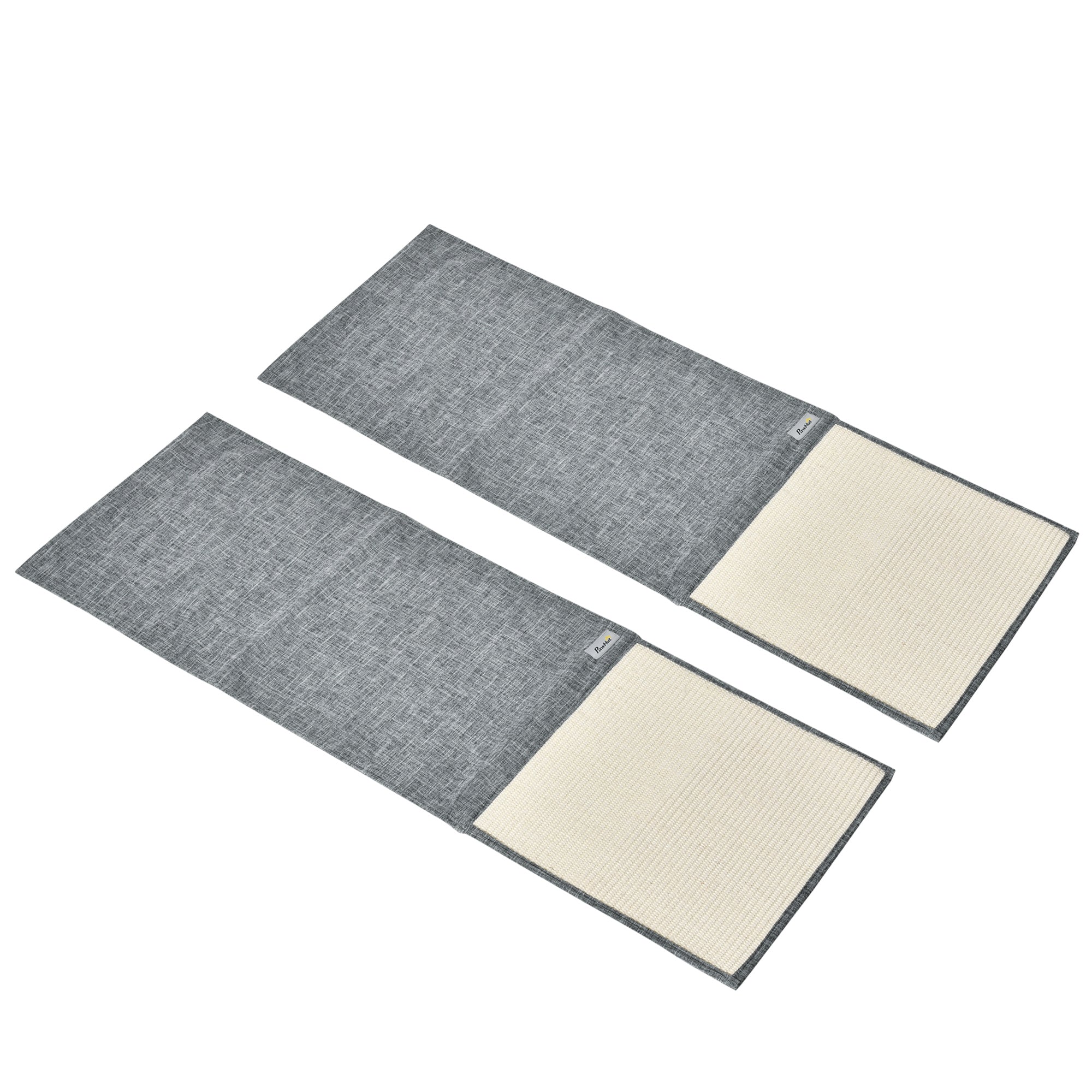 PawHut 2er Kratzmatte Kratzschutz Sofa Sisal Kratzteppich für Katze Sessel Couch Katzenkratzmatte Grau 130 x 45 x 0,3 cm