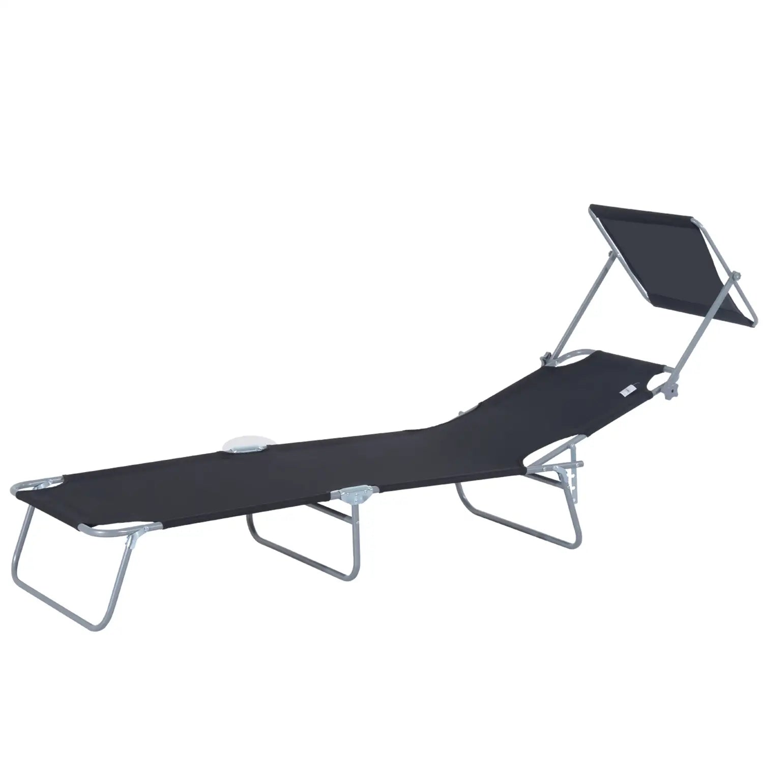 Outsunny klappbare Sonnenliege mit Sonnenschutz