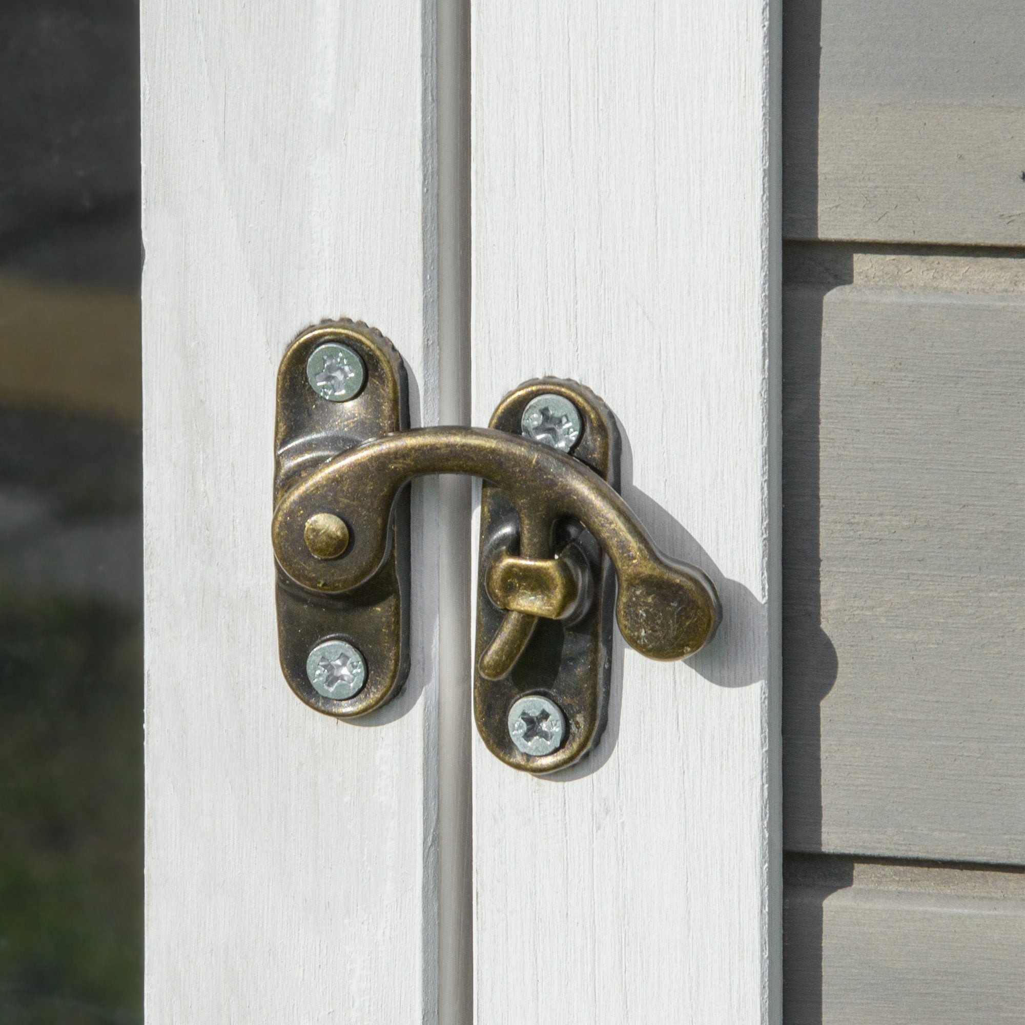 PawHut Katzenhaus aus Holz Winterfest wasserdicht Katzenhütte mit Asphaltdach Terrasse Katzenhöhle Katzenkiste Outdoor Schutzhütte für Draußen Garten Balkon 115 x 66,5 x 74,7 cm Grau+Weiß