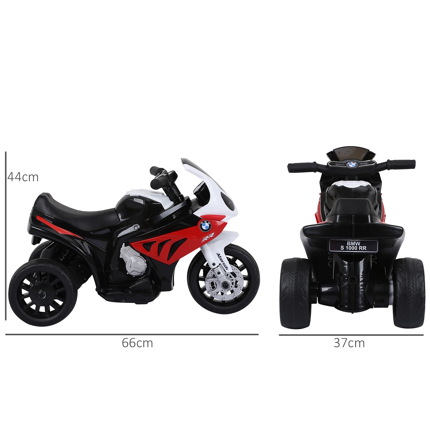 HOMCOM Elektro Kindermotorrad BMW S1000RR Elektromotorrad mit Musik, Scheinwerfer, Kinder Elektro Motorrad für Kinder von 18-36 Monaten Rot