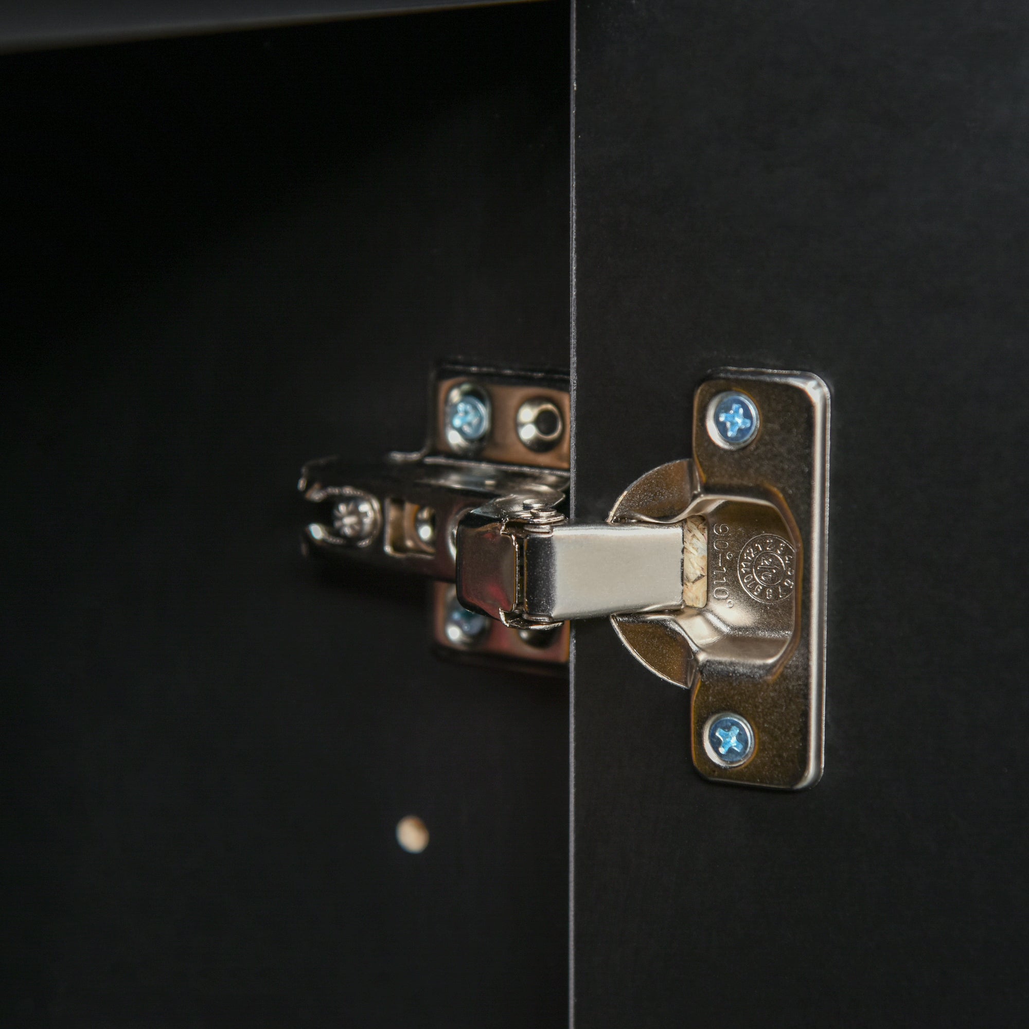 HOMCOM Aufbewahrungsschrank mit 2 Schubladen, 2 Türen, mit Kippschutz, für Wohnzimmer, Schlafzimmer, 79 x 36 x 74 cm, Schwarz