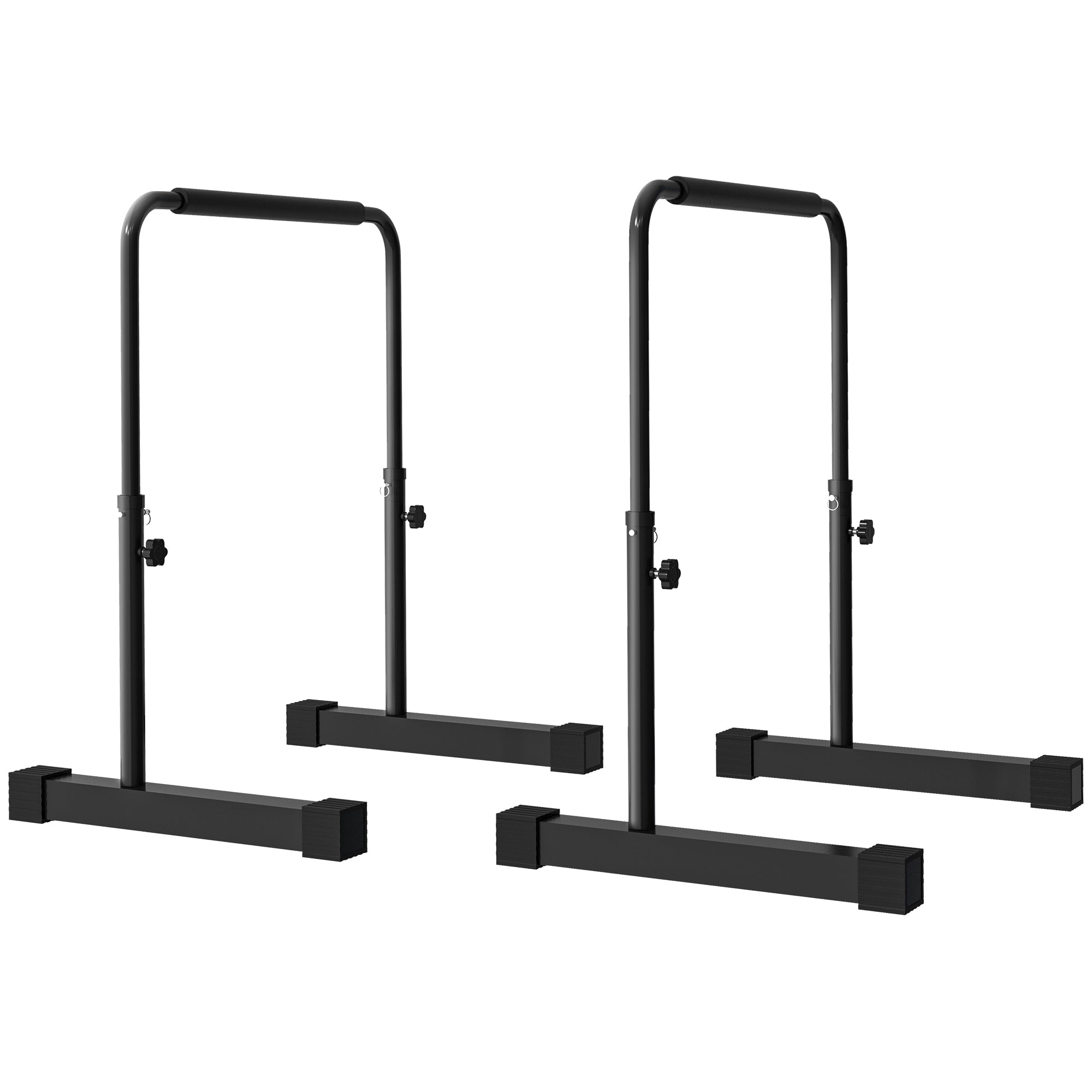 SPORTNOW Dip-Station, höhenverstellbar 80-105 cm, leicht, rutschfest, bis 120 kg, Stahl, Schwarz