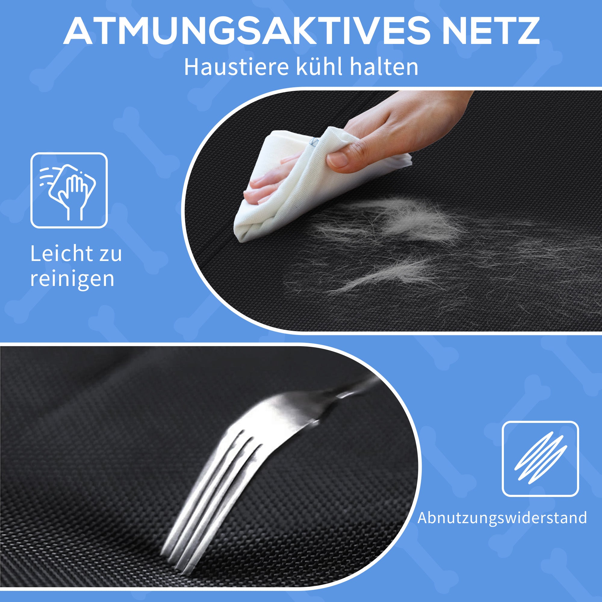 PawHut Hundebett, erhöhte Bauweise, Mesh-Bezug, Stahlrahmen, 29 x 91 x 69 cm, Schwarz