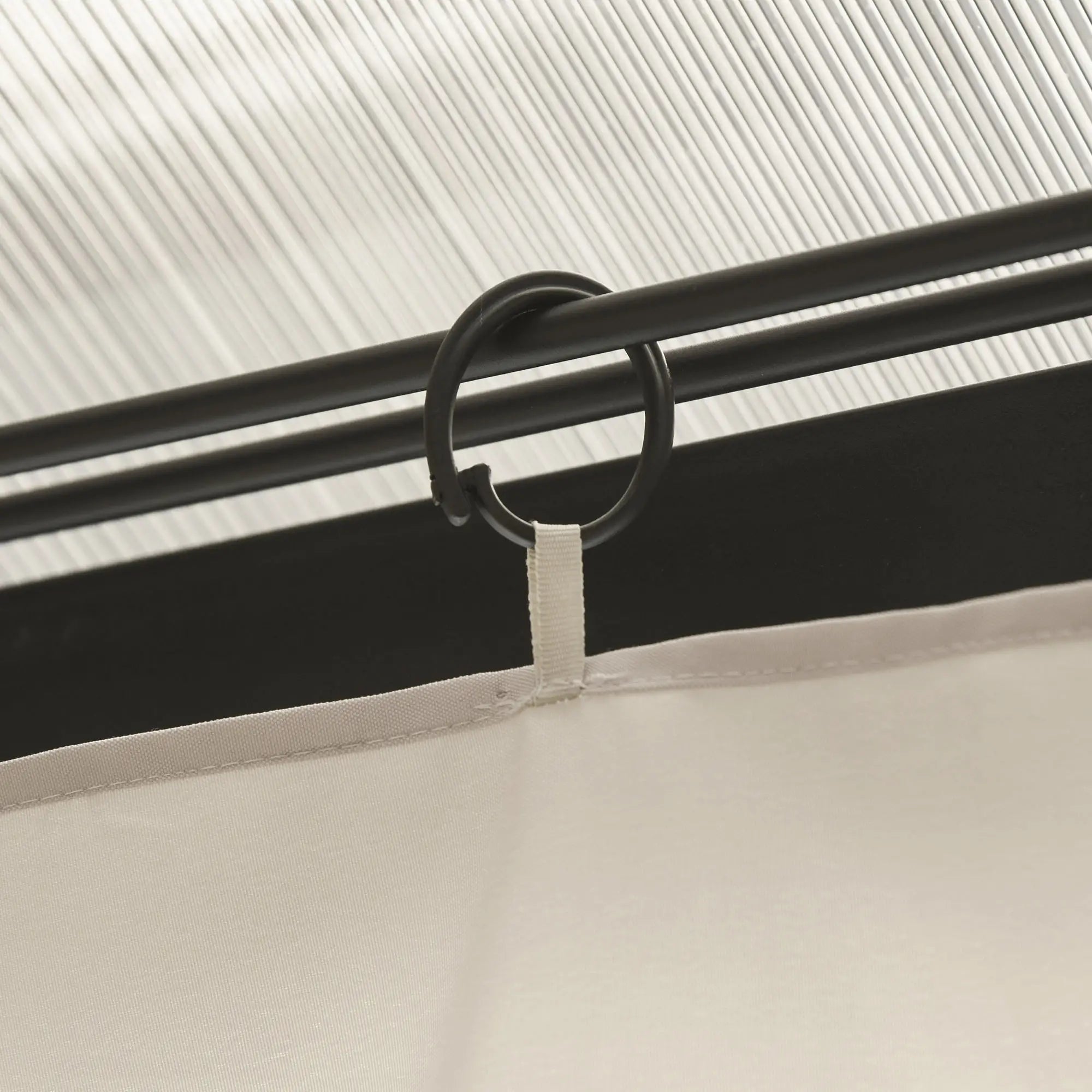 Outsunny 4 Ersatzvorhänge für 3x3m Pavillons, robust, für Stangen und Gleitschienen, doppelter Reißverschluss, beige