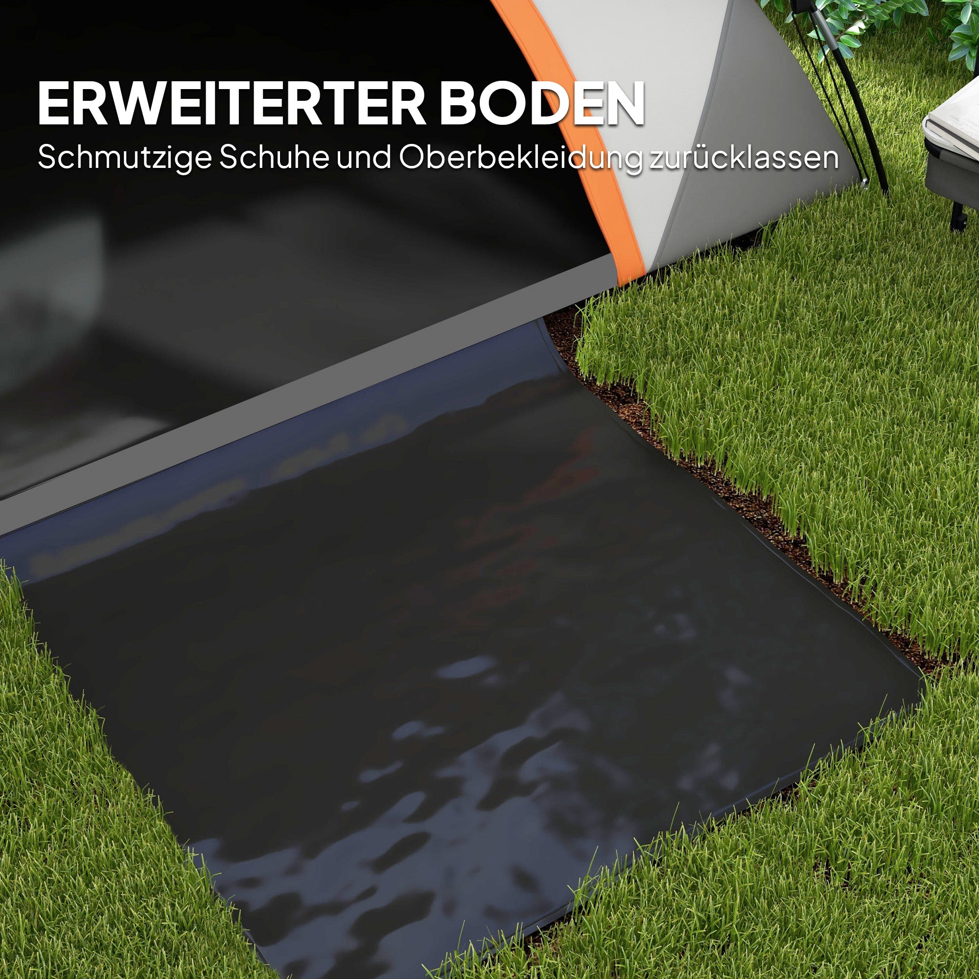 Outsunny Kuppelzelt für 2 Personen leicht, stabil wasserdicht Familienzelt mit Tür&Fenster Packtasche Grau+Rostrot