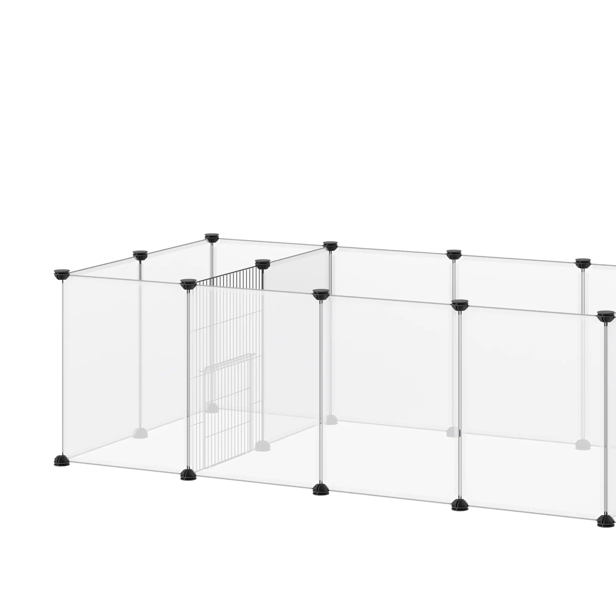 PawHut Kleintierkäfig Meerschweinchengehege modular erweiterbar