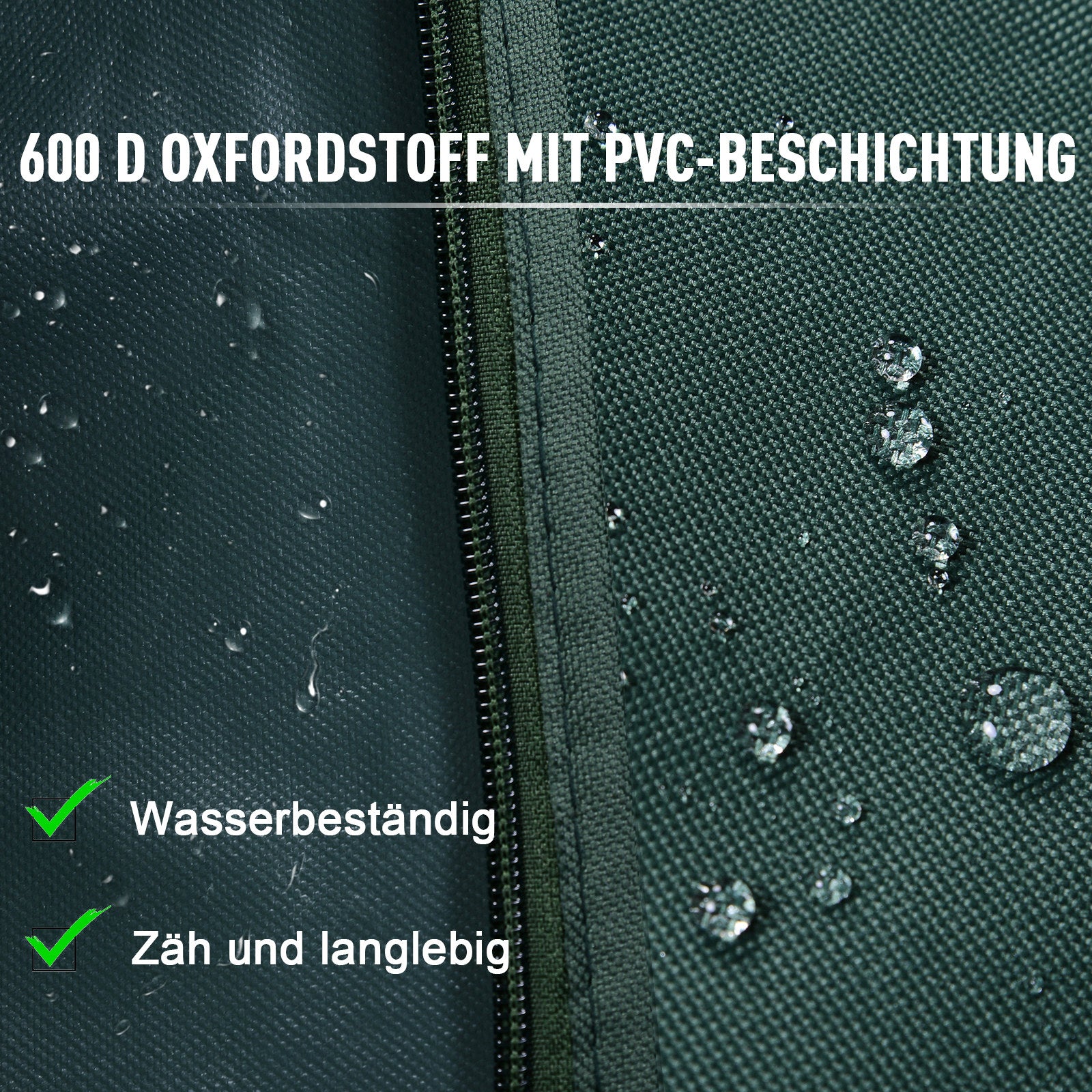 Outsunny Hollywoodschaukel Abdeckung 3 Sitzer, Wasserabweisend Winterfest Schutzhülle für Gartenschaukel, UV-Beständig Abdeckplane, Abdeckhaube, Reißfest 420D Oxford Gewebe, 177x114x152cm Dunkelgrün